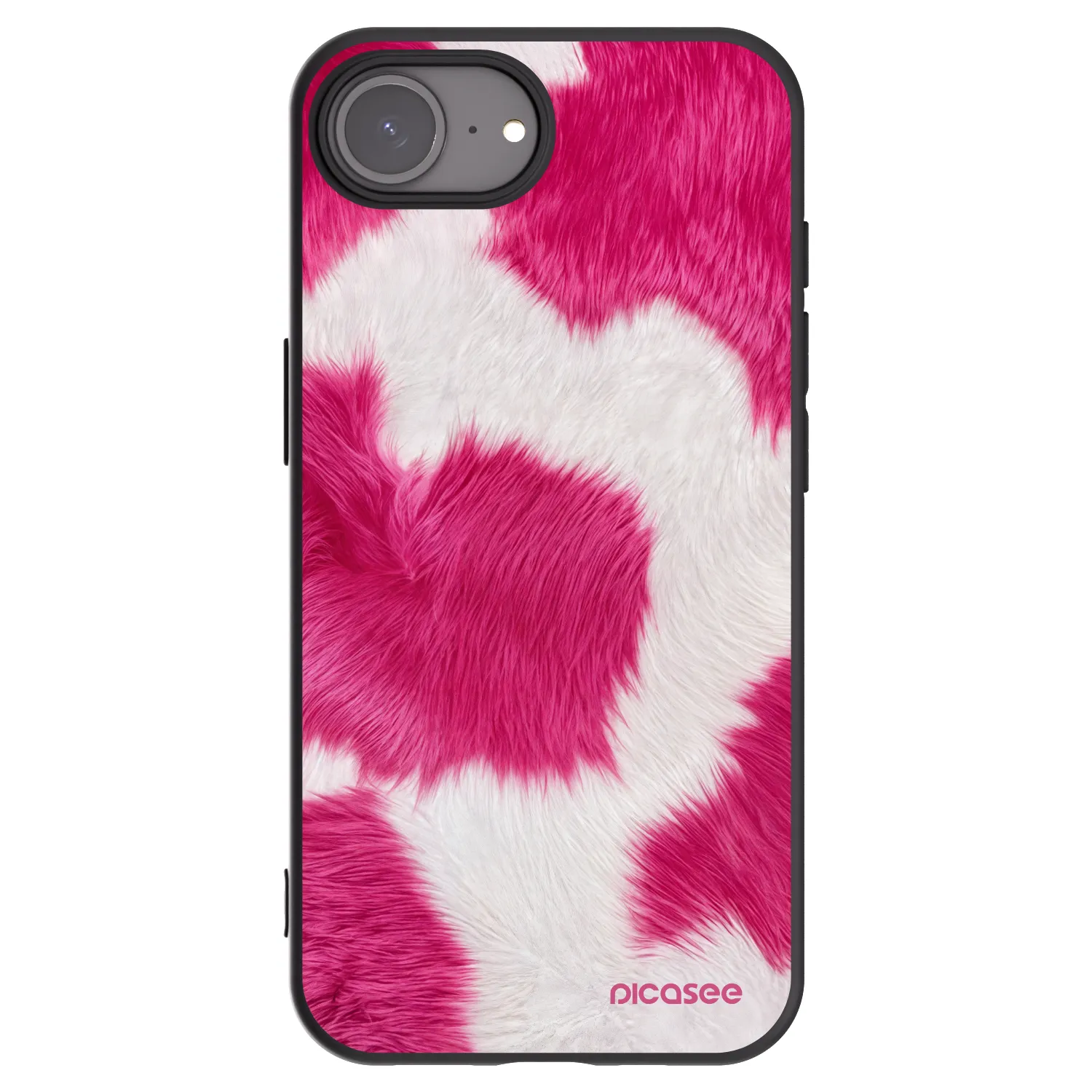 Picasee crna silikonska maskica za Apple iPhone 16e - Pink Moo