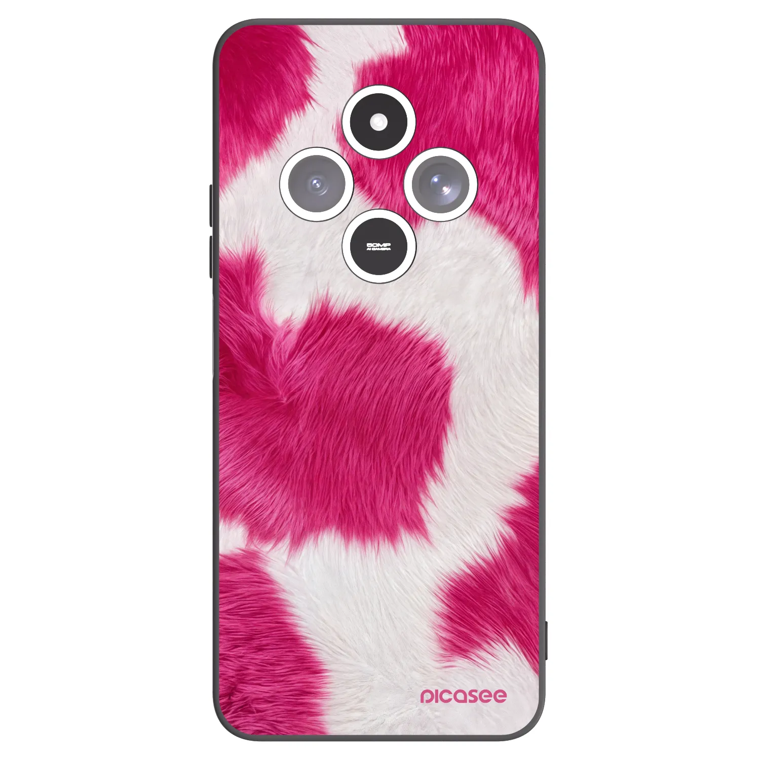 Picasee crna silikonska maskica za Xiaomi Redmi 14C - Pink Moo