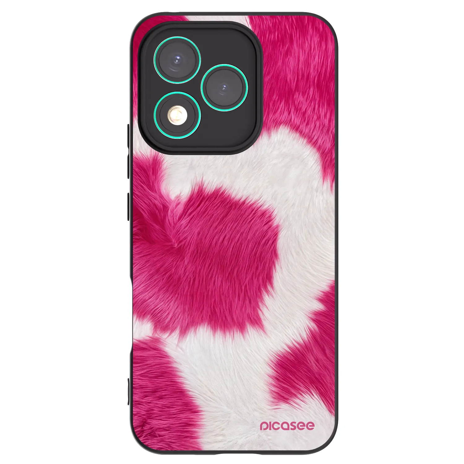 Picasee crna silikonska maskica za Honor 400 Lite 5G - Pink Moo