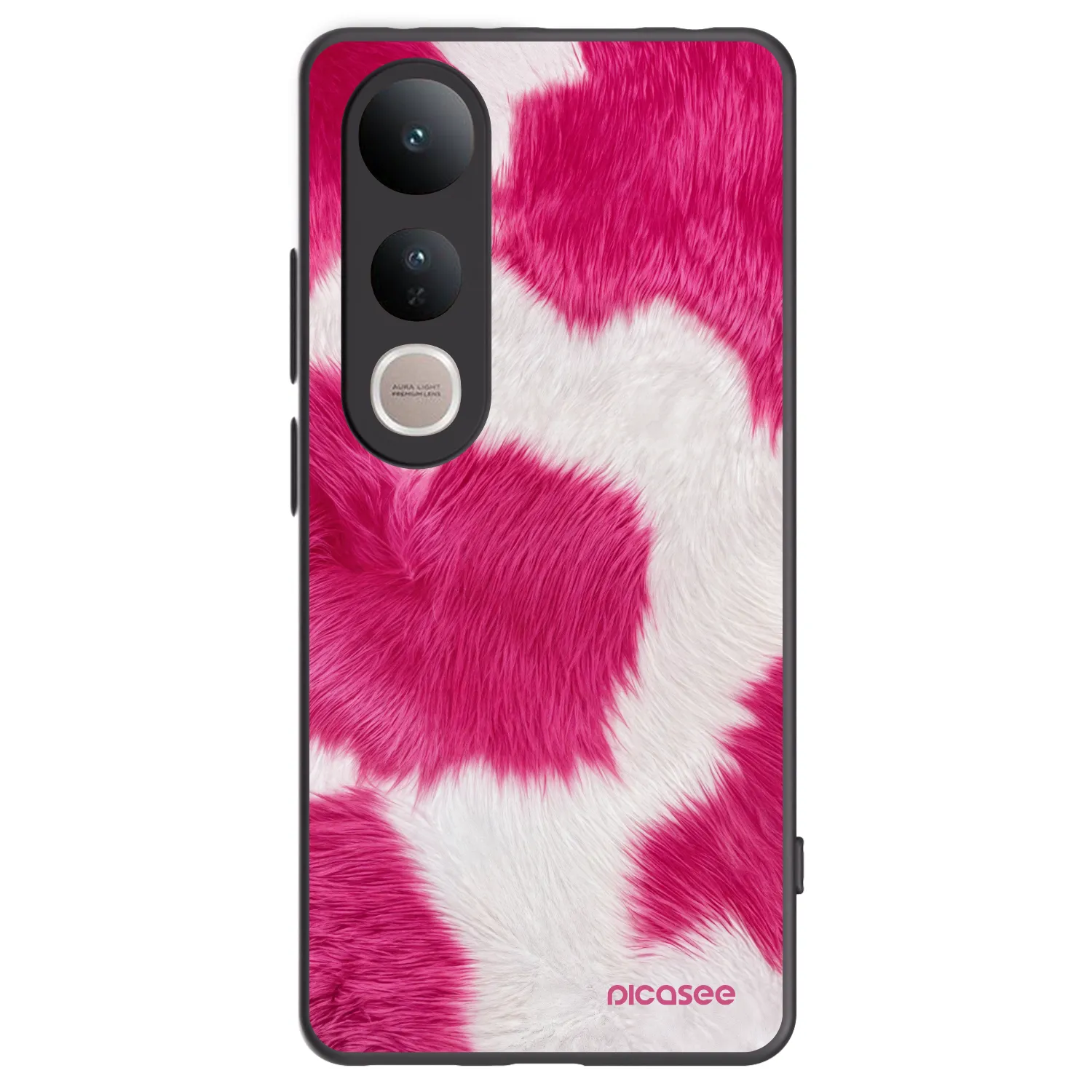 Picasee crna silikonska maskica za Vivo V50 Lite 5G - Pink Moo
