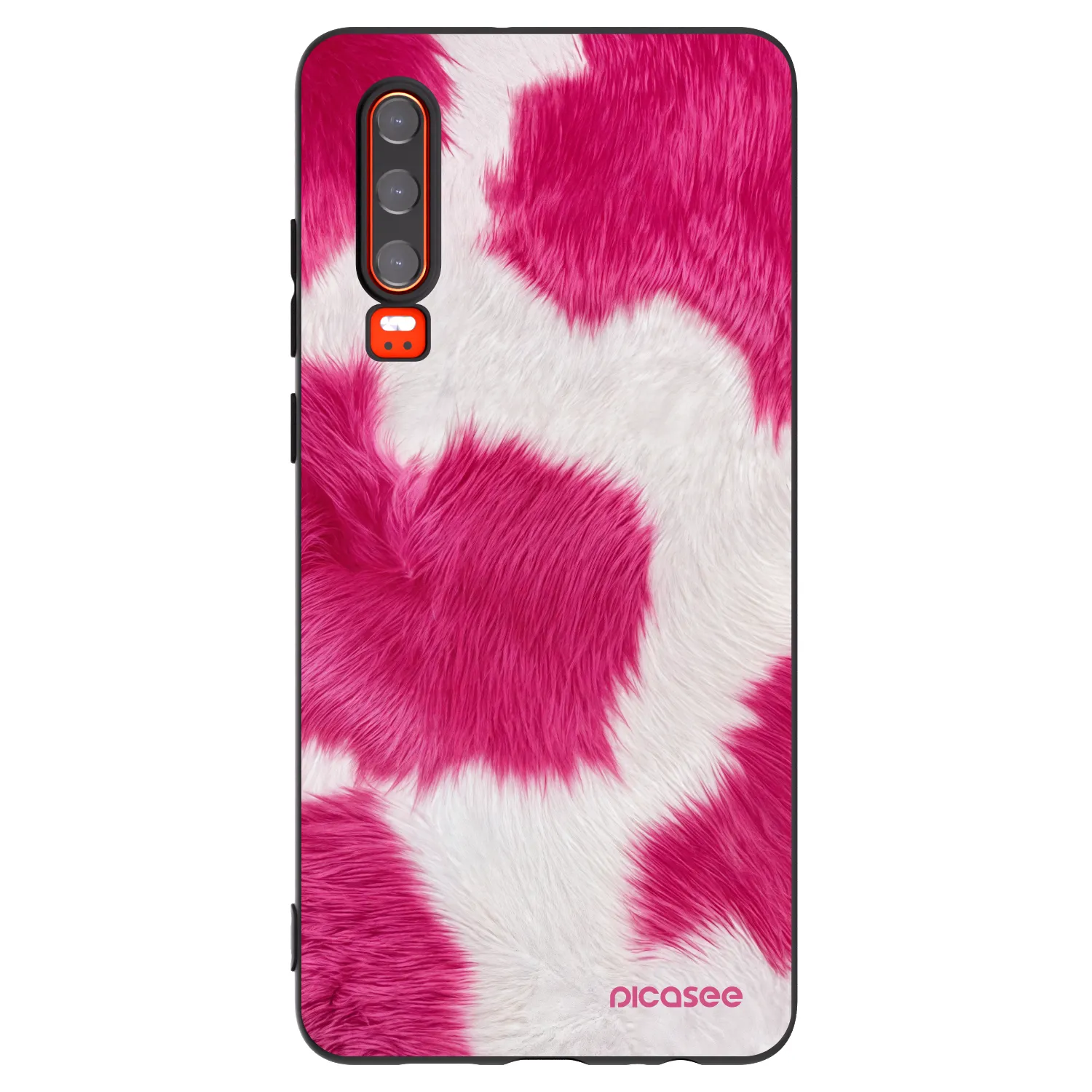 Picasee crna silikonska maskica za Huawei P30 - Pink Moo
