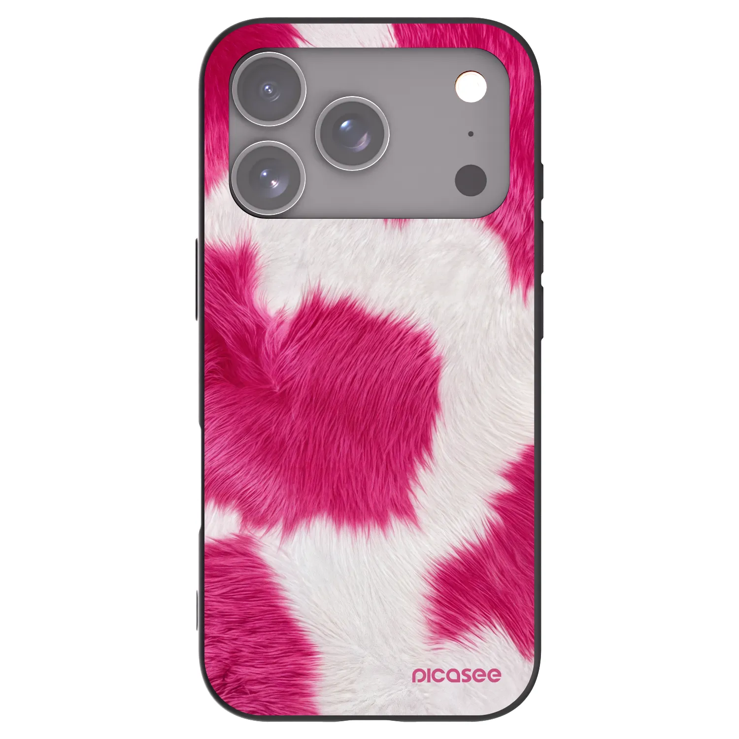 Picasee crna silikonska maskica za Apple iPhone 17 Pro - Pink Moo