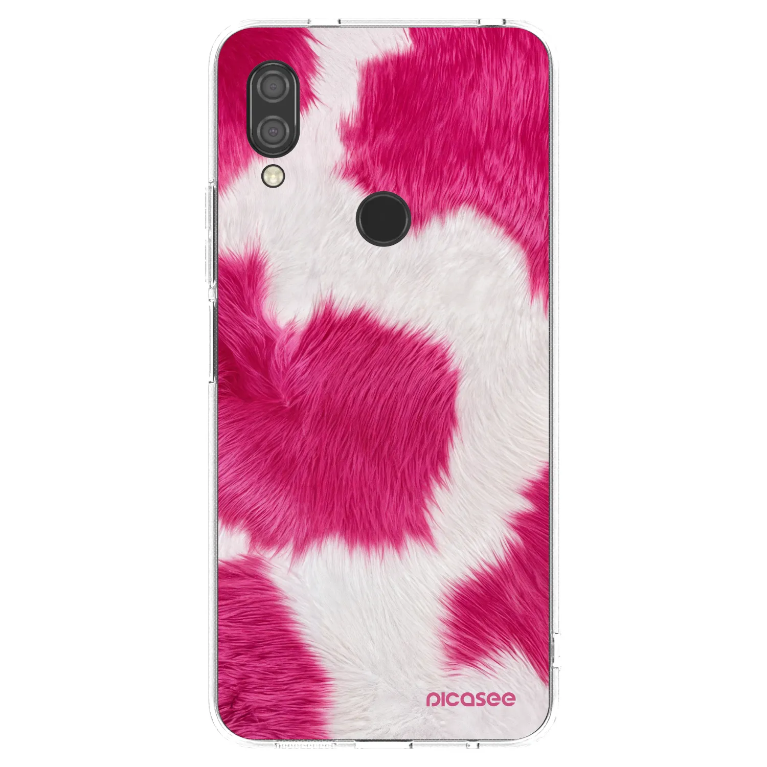 Picasee silikonska prozirna maskica za Xiaomi Redmi 7 - Pink Moo