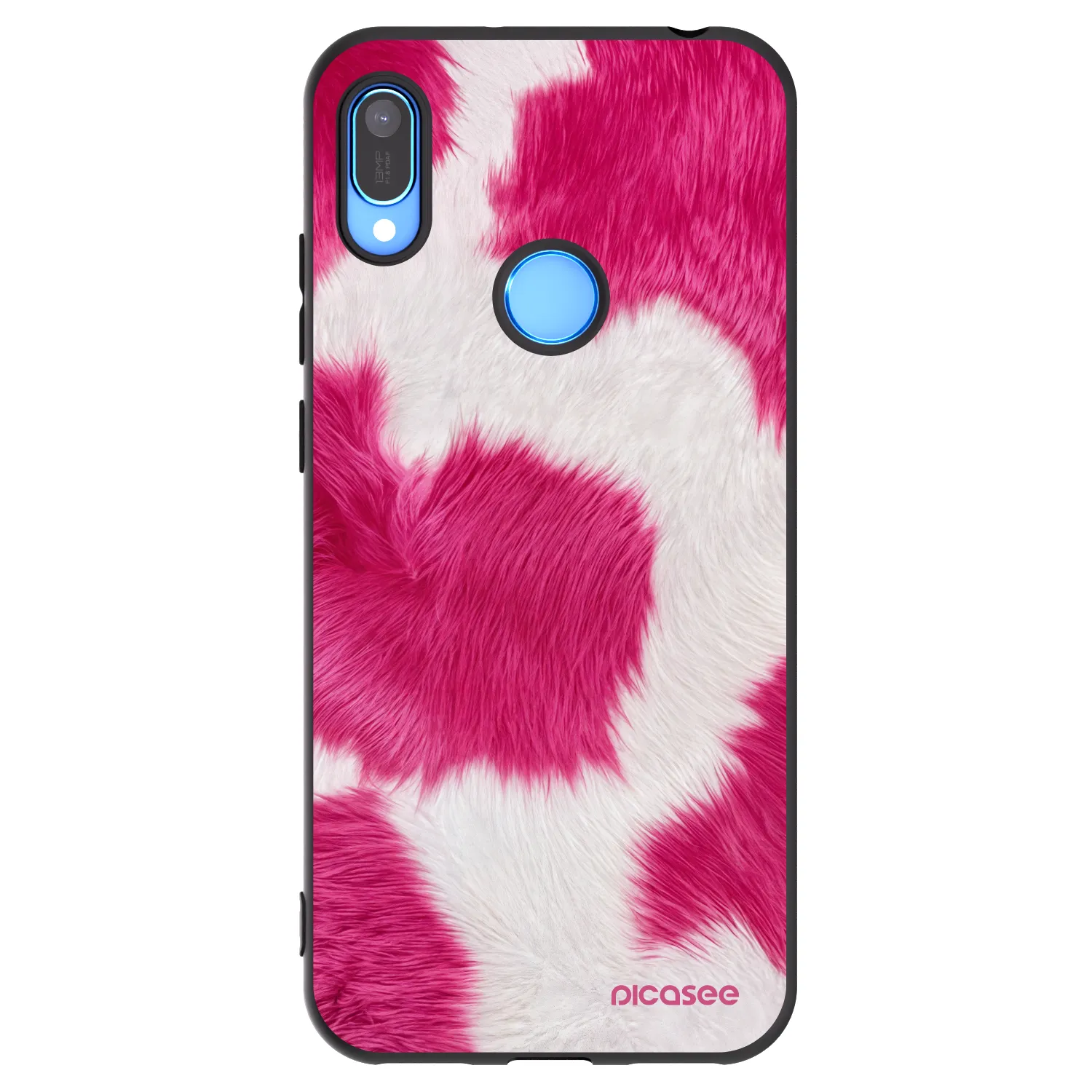 Picasee crna silikonska maskica za Huawei Y6 2019 - Pink Moo