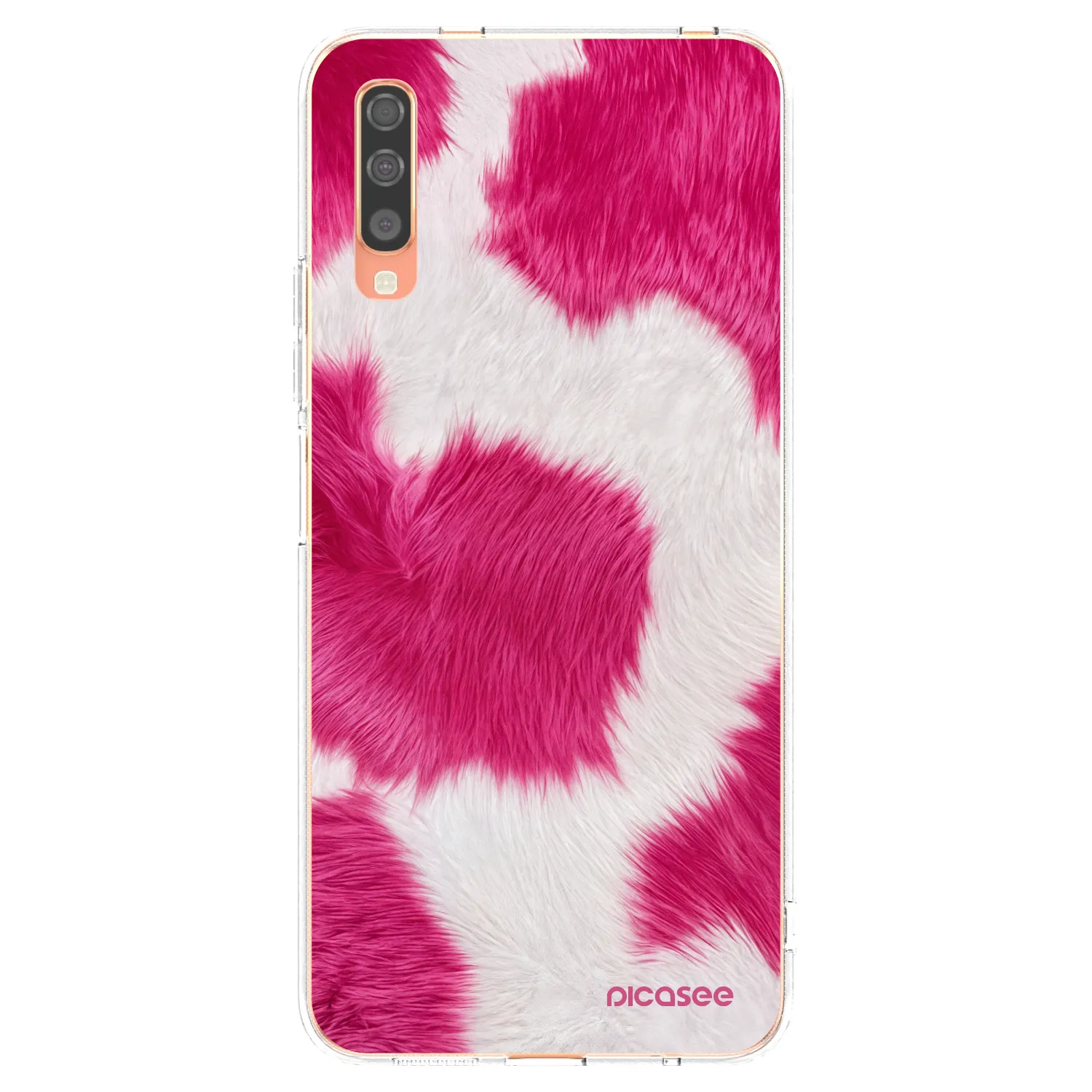 Picasee silikonska prozirna maskica za Samsung Galaxy A70 A705F - Pink Moo
