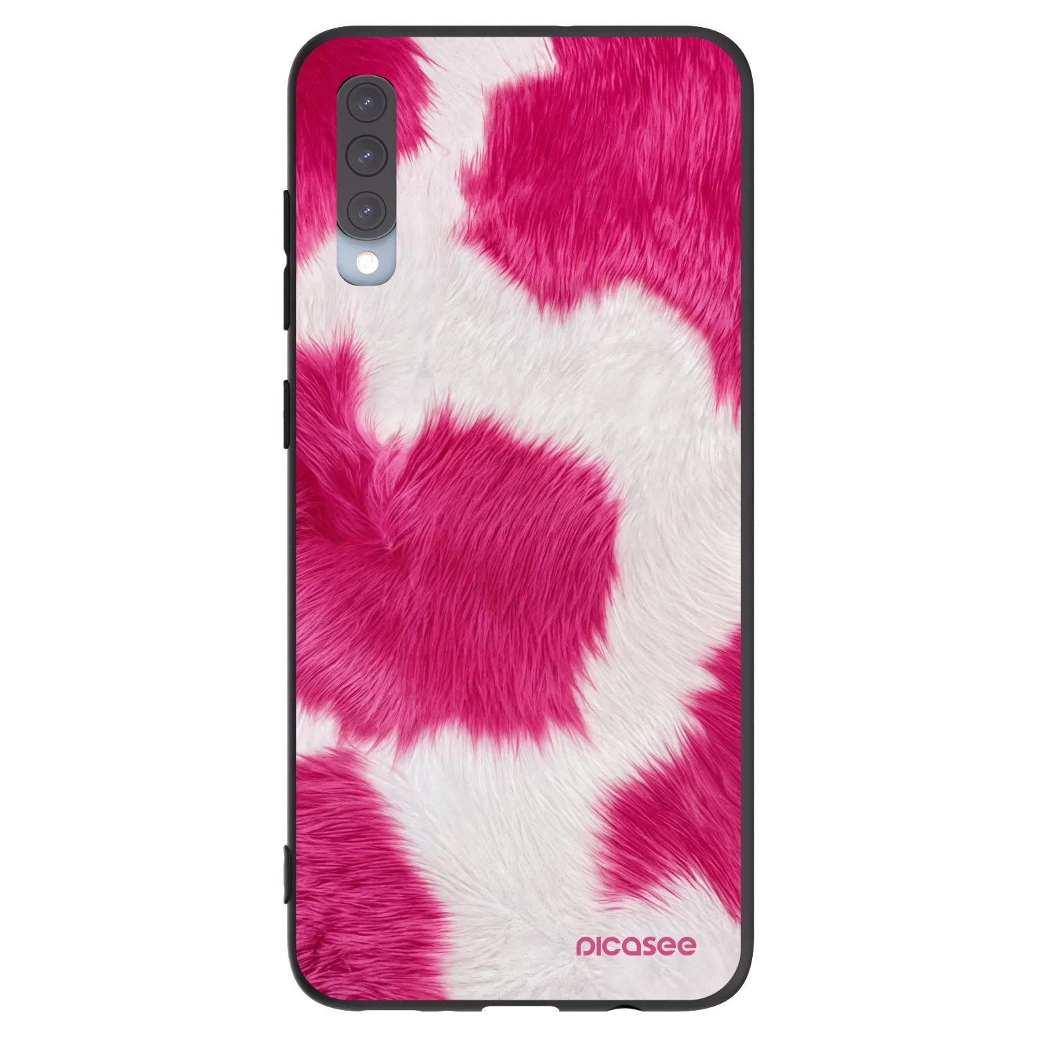 Picasee crna silikonska maskica za Samsung Galaxy A70 A705F - Pink Moo