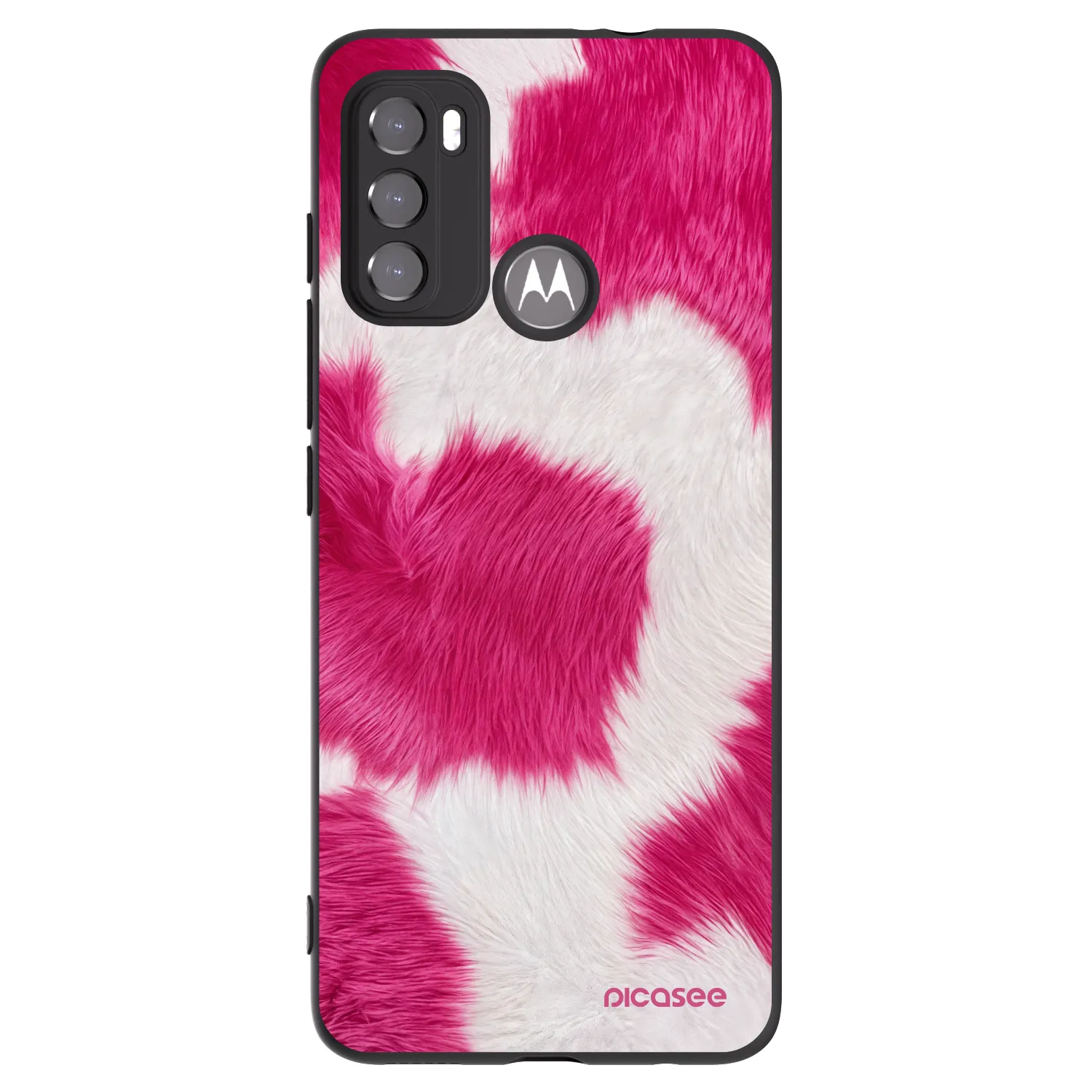 Picasee crna silikonska maskica za Motorola Edge 60 5G - Pink Moo