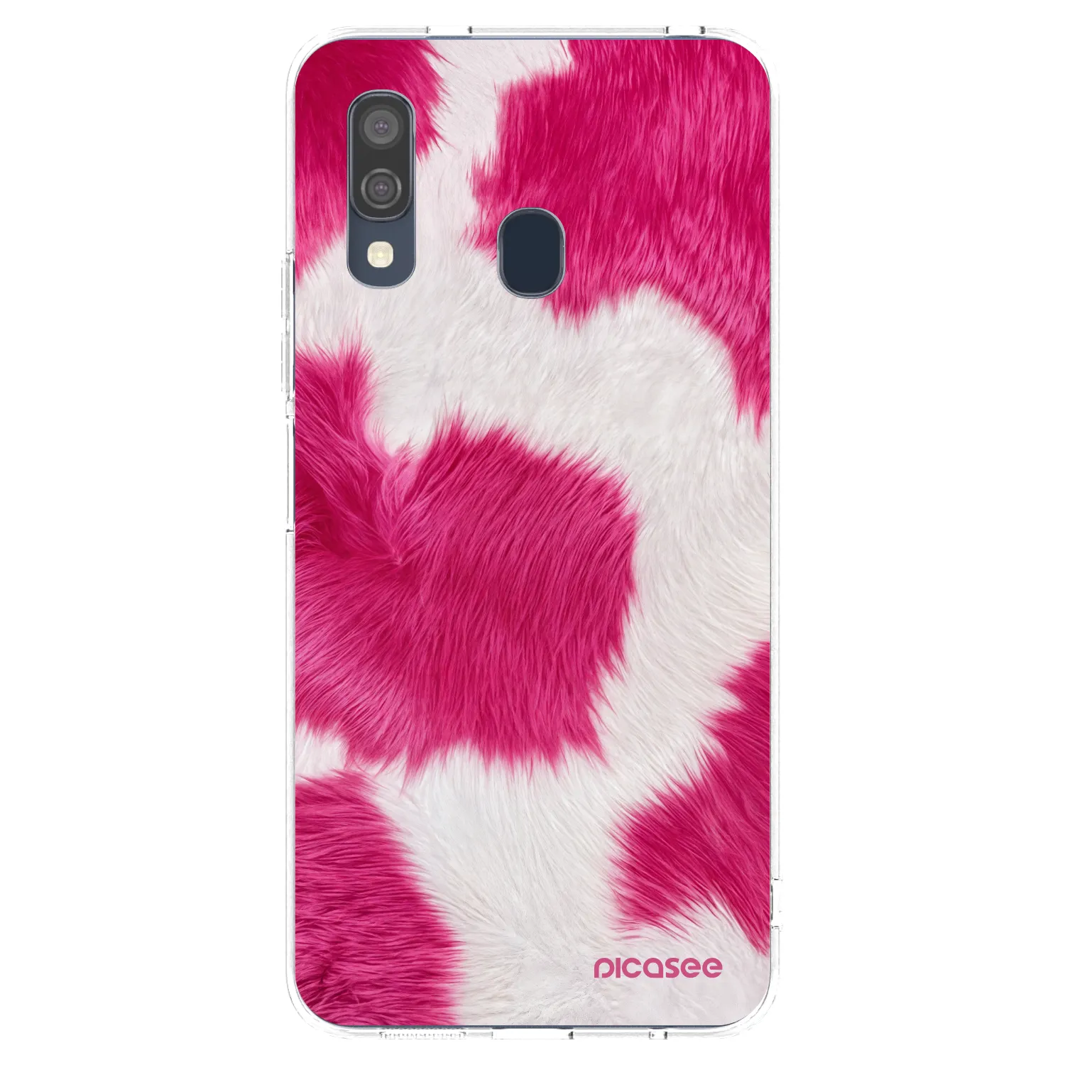 Picasee silikonska prozirna maskica za Samsung Galaxy A40 A405F - Pink Moo