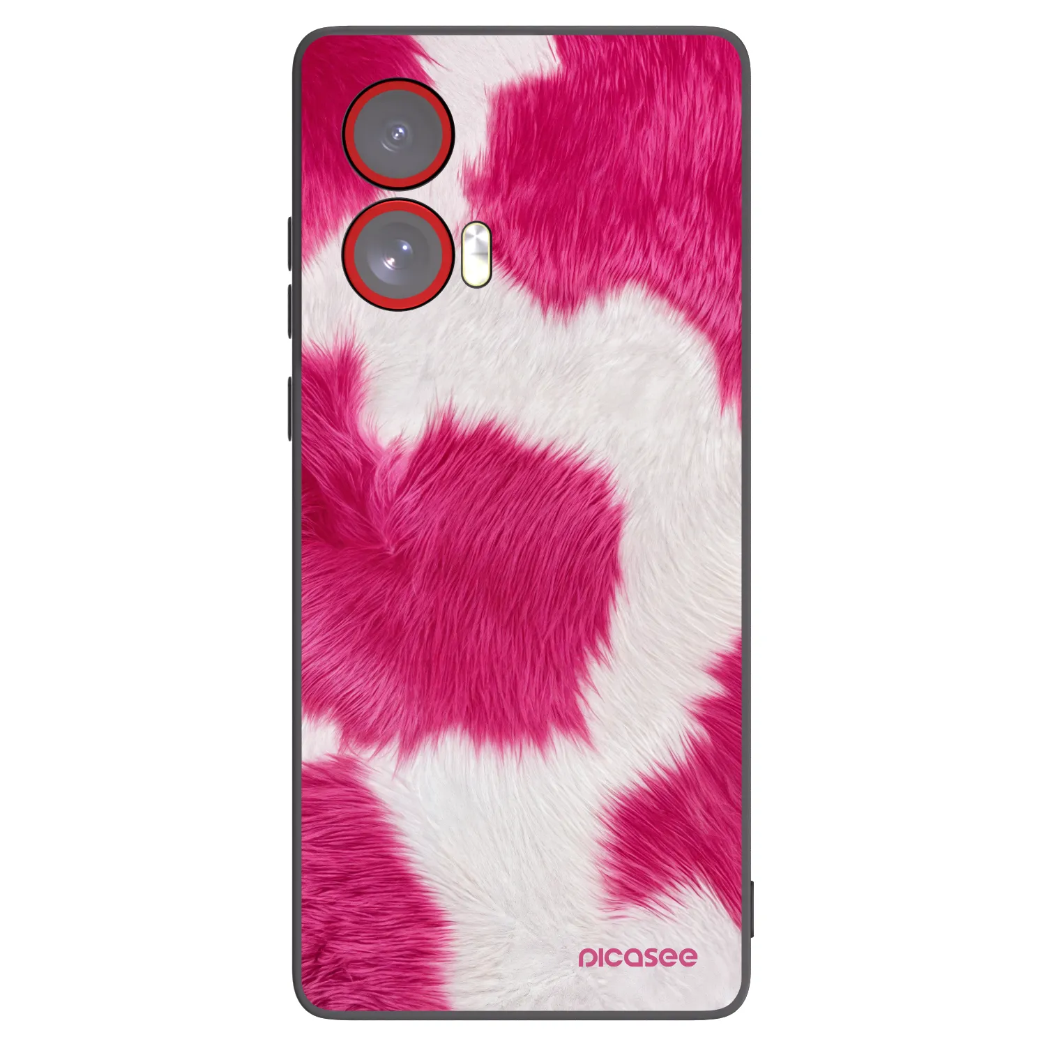 Picasee crna silikonska maskica za Motorola Edge 50 Fusion - Pink Moo