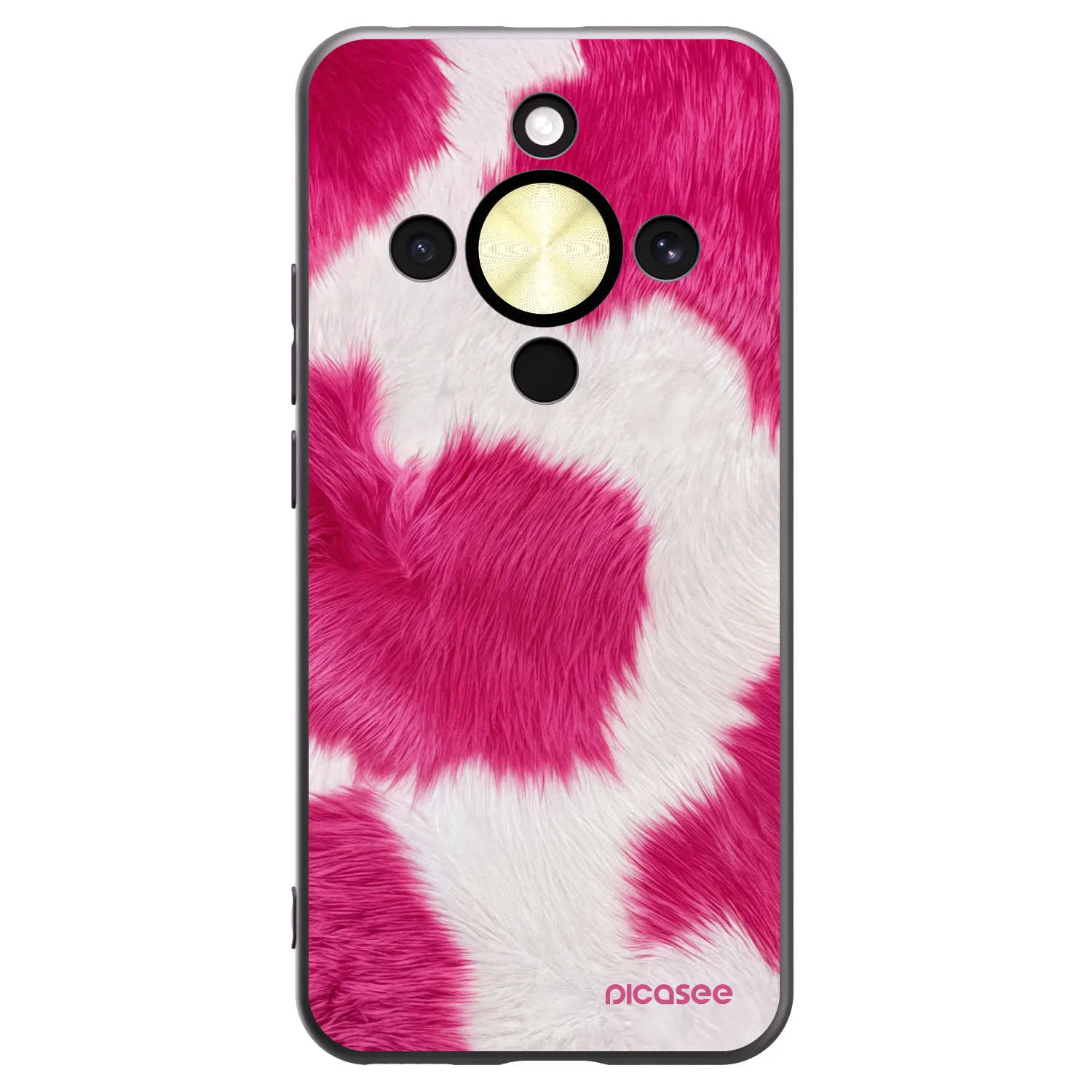 Picasee crna silikonska maskica za Honor Magic8 Lite 5G - Pink Moo