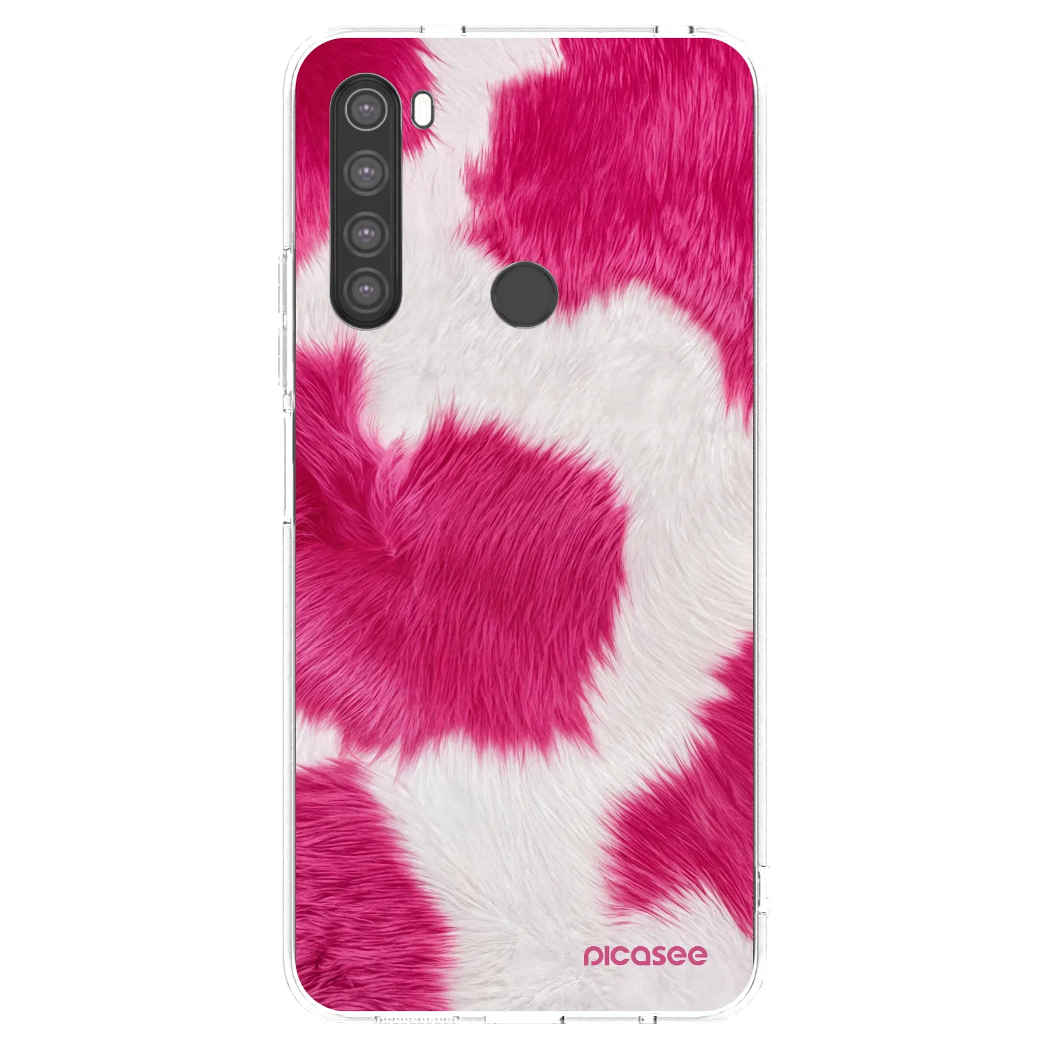 Picasee silikonska prozirna maskica za Xiaomi Redmi Note 8 - Pink Moo