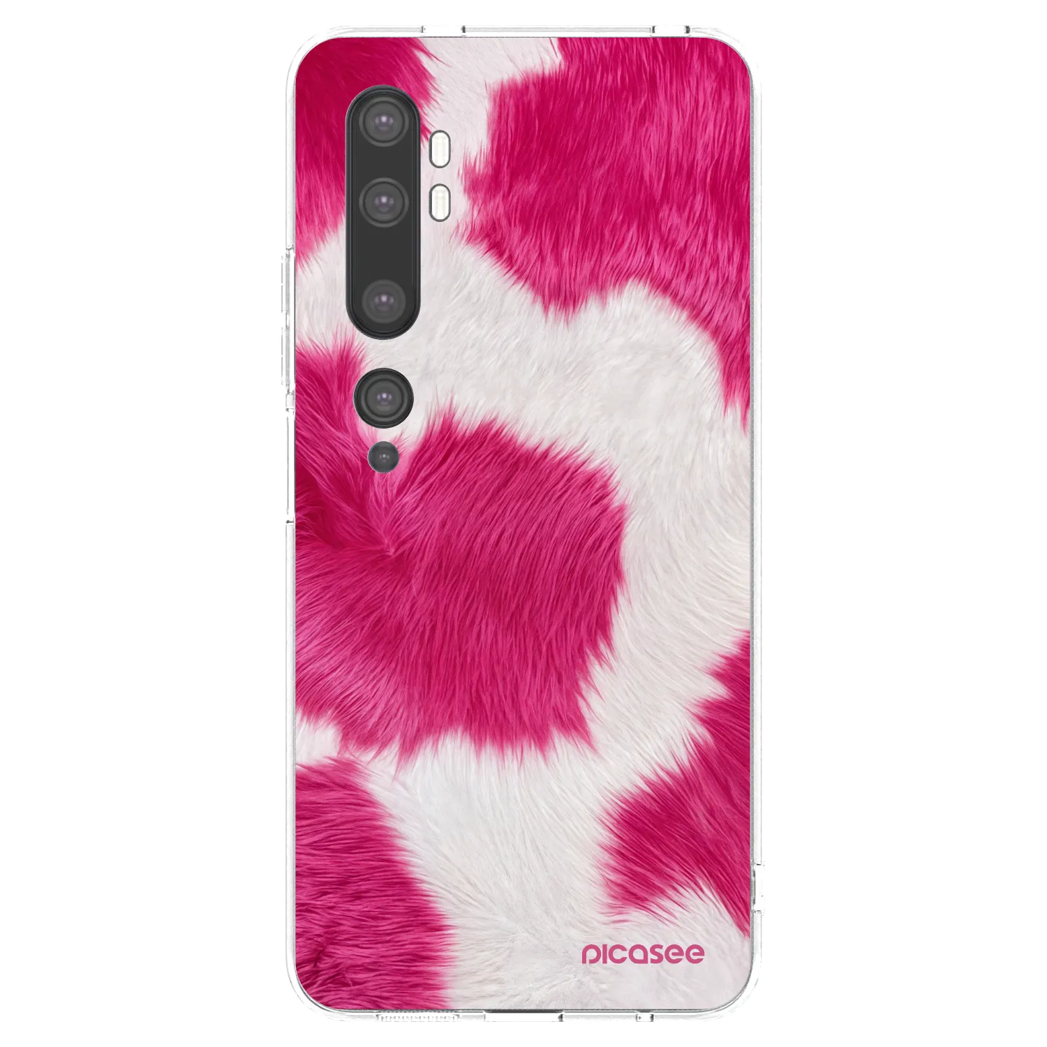 Picasee silikonska prozirna maskica za Xiaomi Mi Note 10 (Pro) - Pink Moo