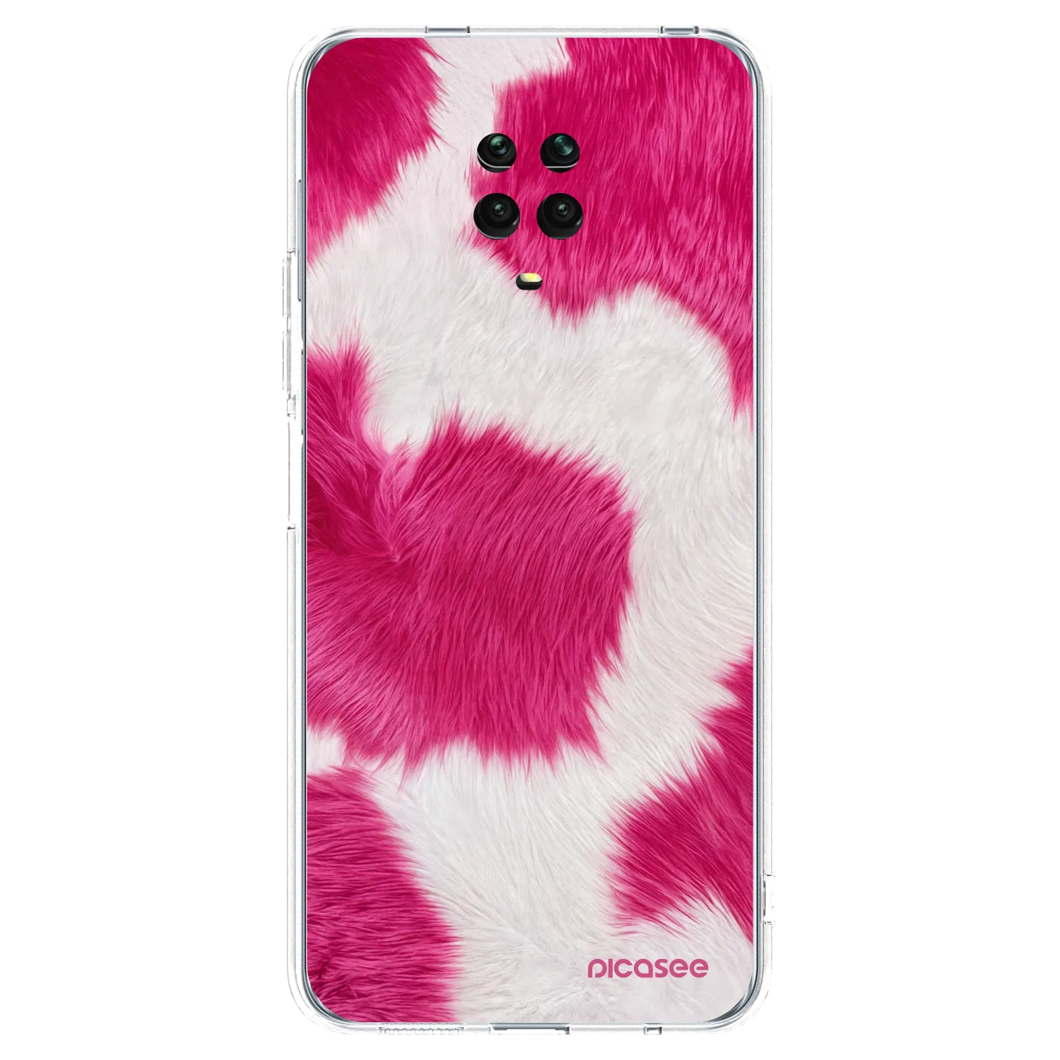 Picasee silikonska prozirna maskica za Xiaomi Redmi Note 9S - Pink Moo