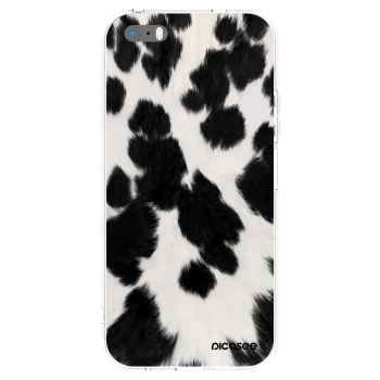 Picasee silikonska prozirna maskica za Apple iPhone 5/5S/SE - Black Moo