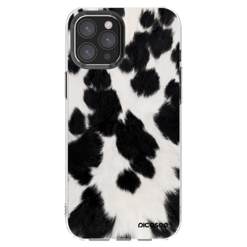 Picasee silikonska prozirna maskica za Apple iPhone 12 Pro Max - Black Moo