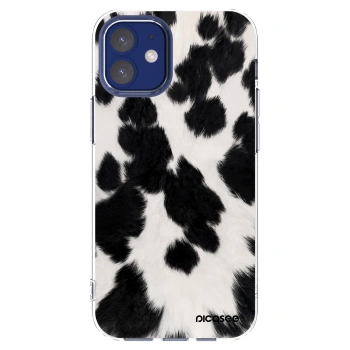 Picasee silikonska prozirna maskica za Apple iPhone 12 mini - Black Moo