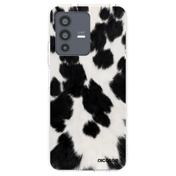 Picasee silikonska prozirna maskica za Vivo V23 5G - Black Moo
