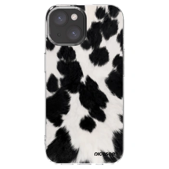 Picasee silikonska prozirna maskica za Apple iPhone 15 - Black Moo