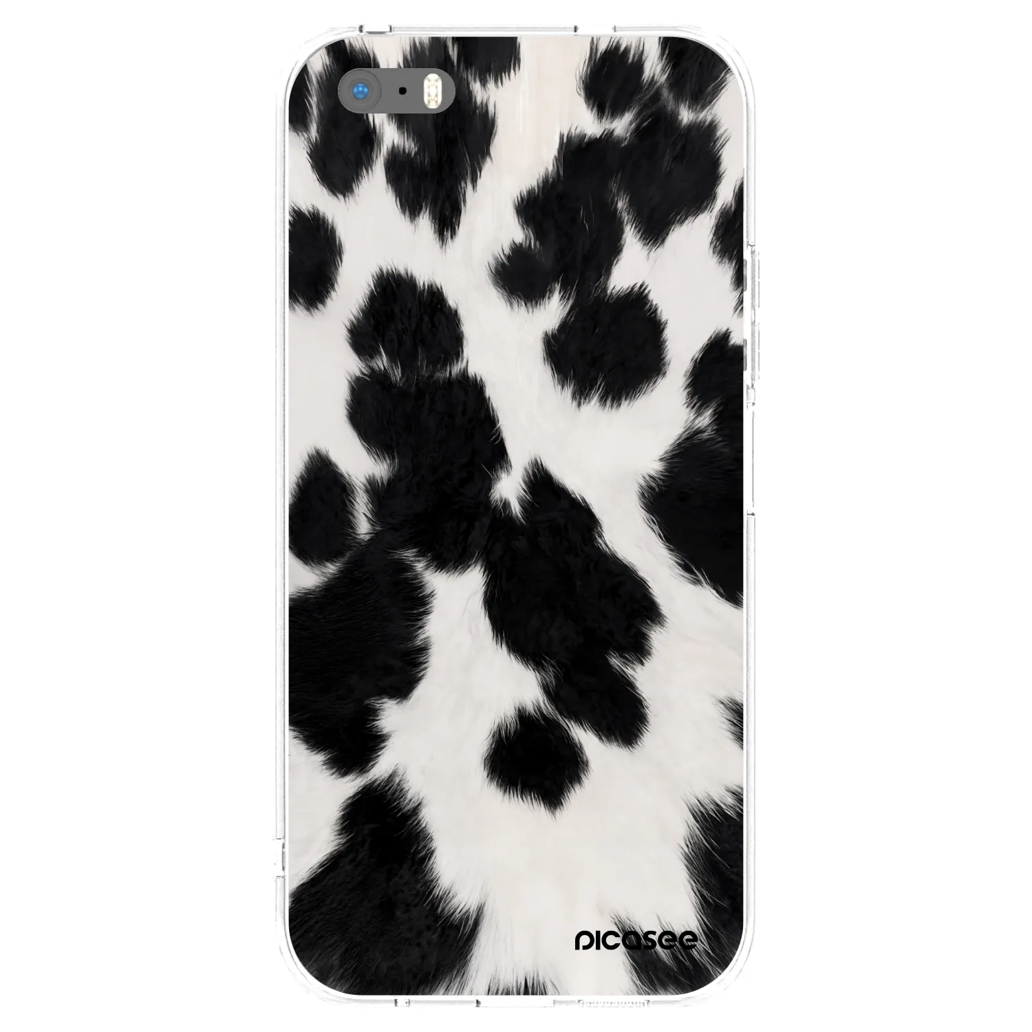 Picasee silikonska prozirna maskica za Apple iPhone 5/5S/SE - Black Moo