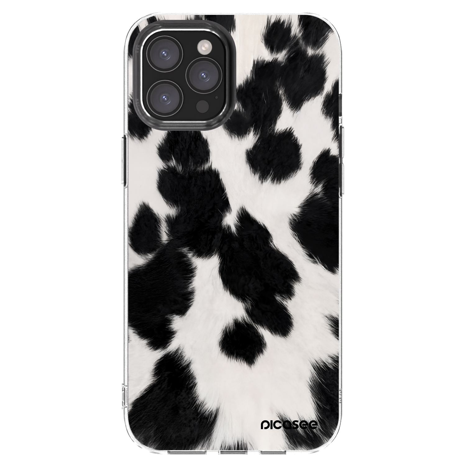 Picasee silikonska prozirna maskica za Apple iPhone 12 Pro Max - Black Moo