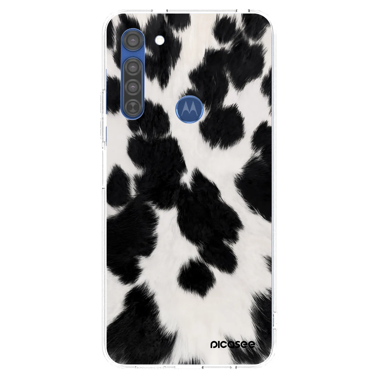 Picasee silikonska prozirna maskica za Motorola Moto G8 - Black Moo