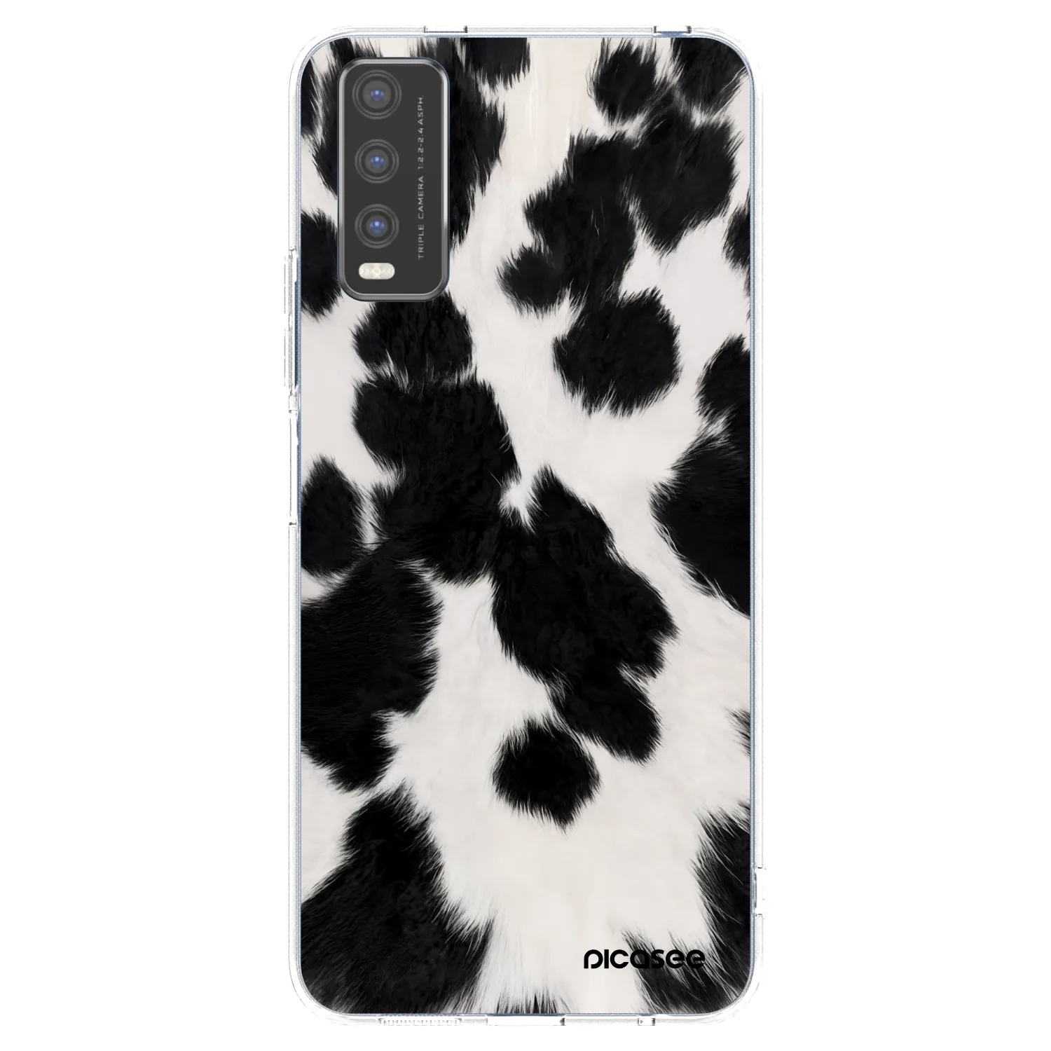 Picasee silikonska prozirna maskica za Vivo Y20s - Black Moo