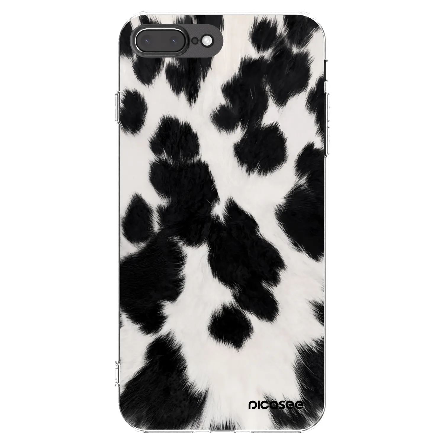 Picasee silikonska prozirna maskica za Apple iPhone 7 Plus - Black Moo