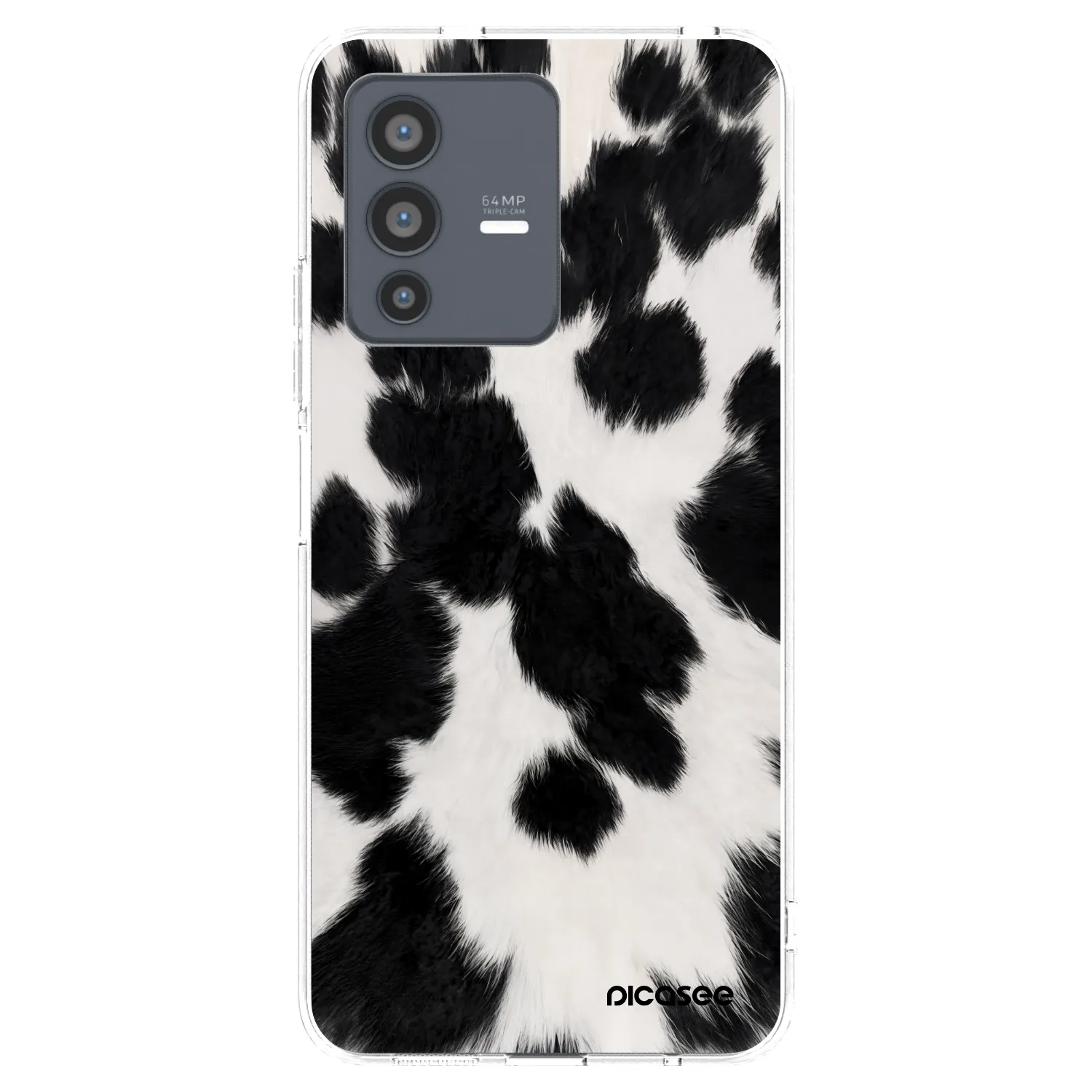 Picasee silikonska prozirna maskica za Vivo V23 5G - Black Moo