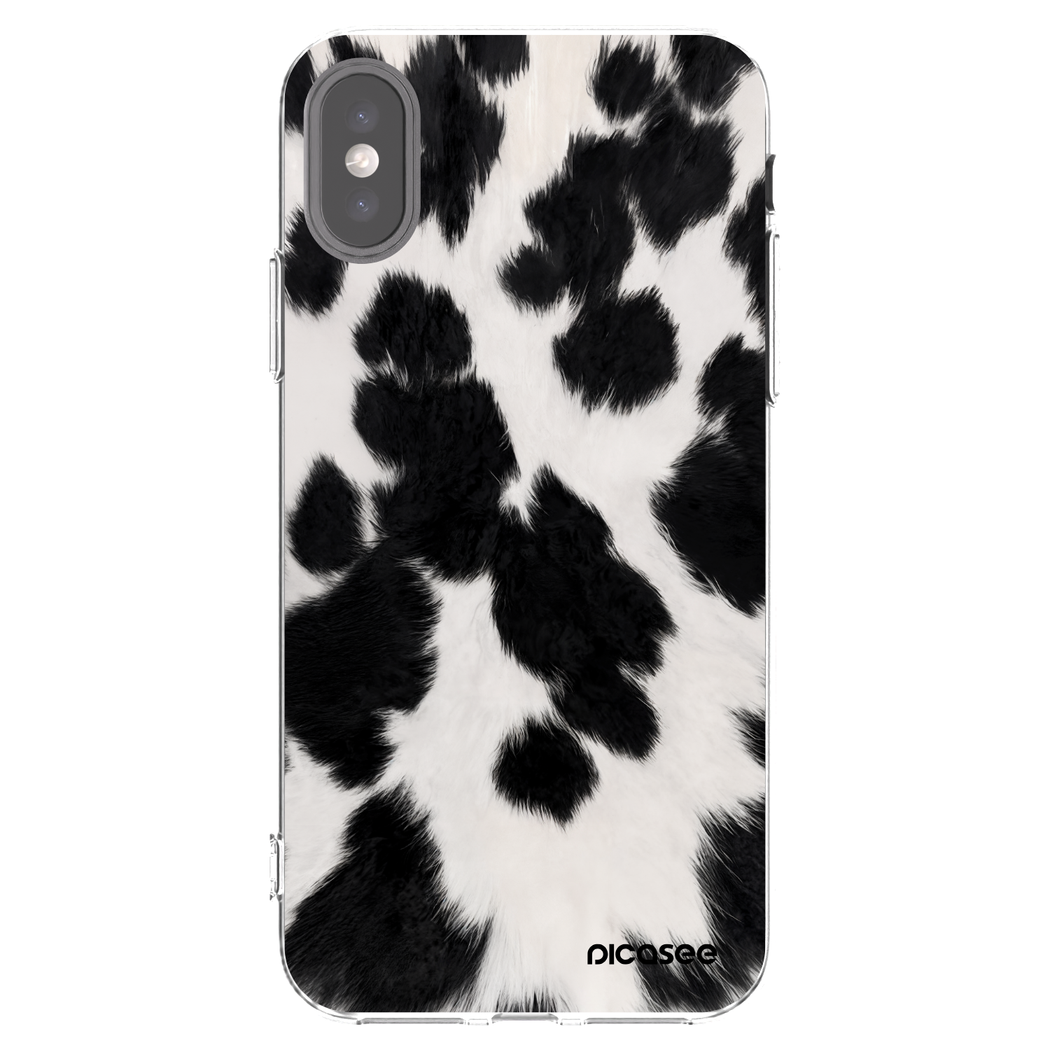 Picasee silikonska prozirna maskica za Apple iPhone X/XS - Black Moo