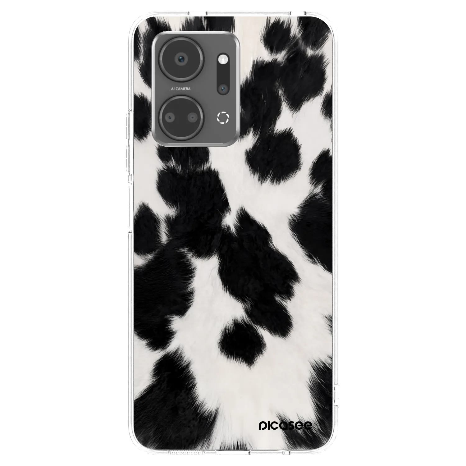 Picasee silikonska prozirna maskica za Honor X7a - Black Moo