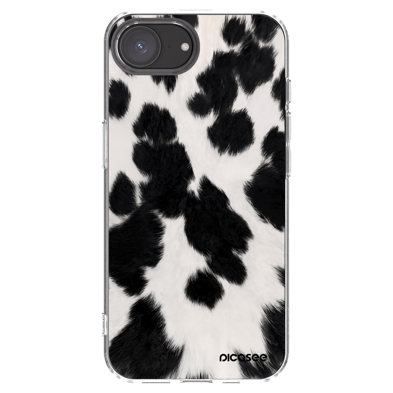 Picasee silikonska prozirna maskica za Apple iPhone 16e - Black Moo