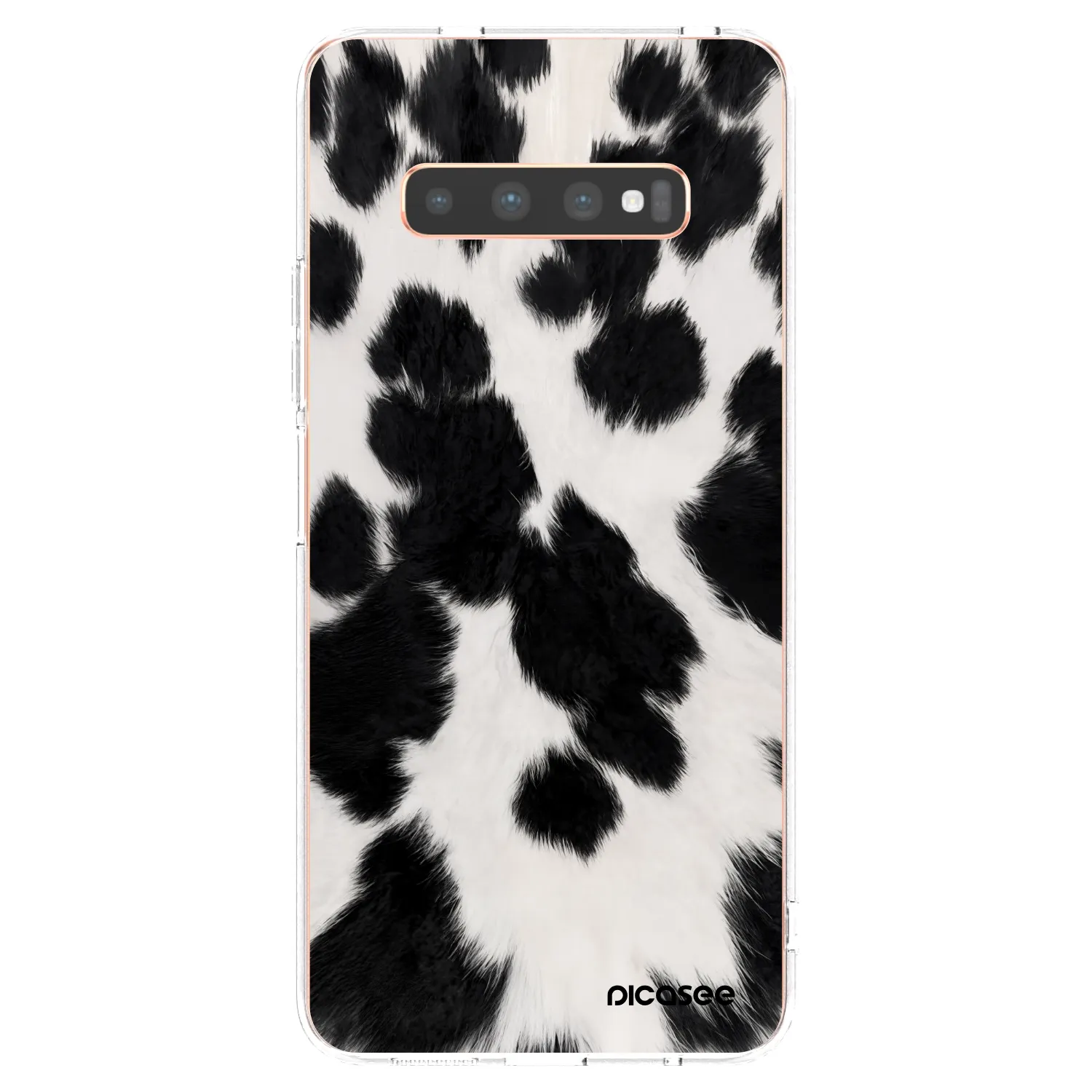 Picasee silikonska prozirna maskica za Samsung Galaxy S10 Plus G975 - Black Moo