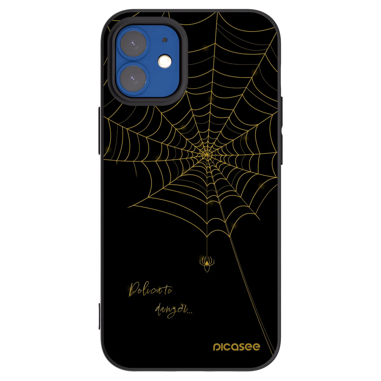 Picasee crna silikonska maskica za Apple iPhone 12 mini - Delicate danger