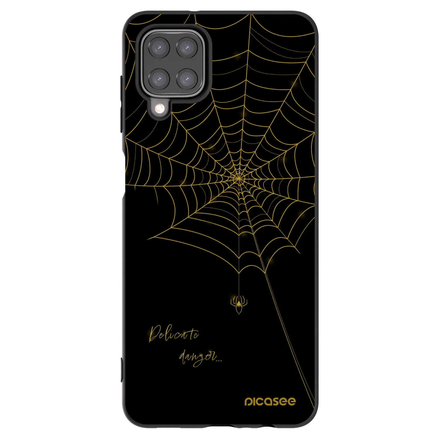 Picasee crna silikonska maskica za Samsung Galaxy A12 A125F - Delicate danger
