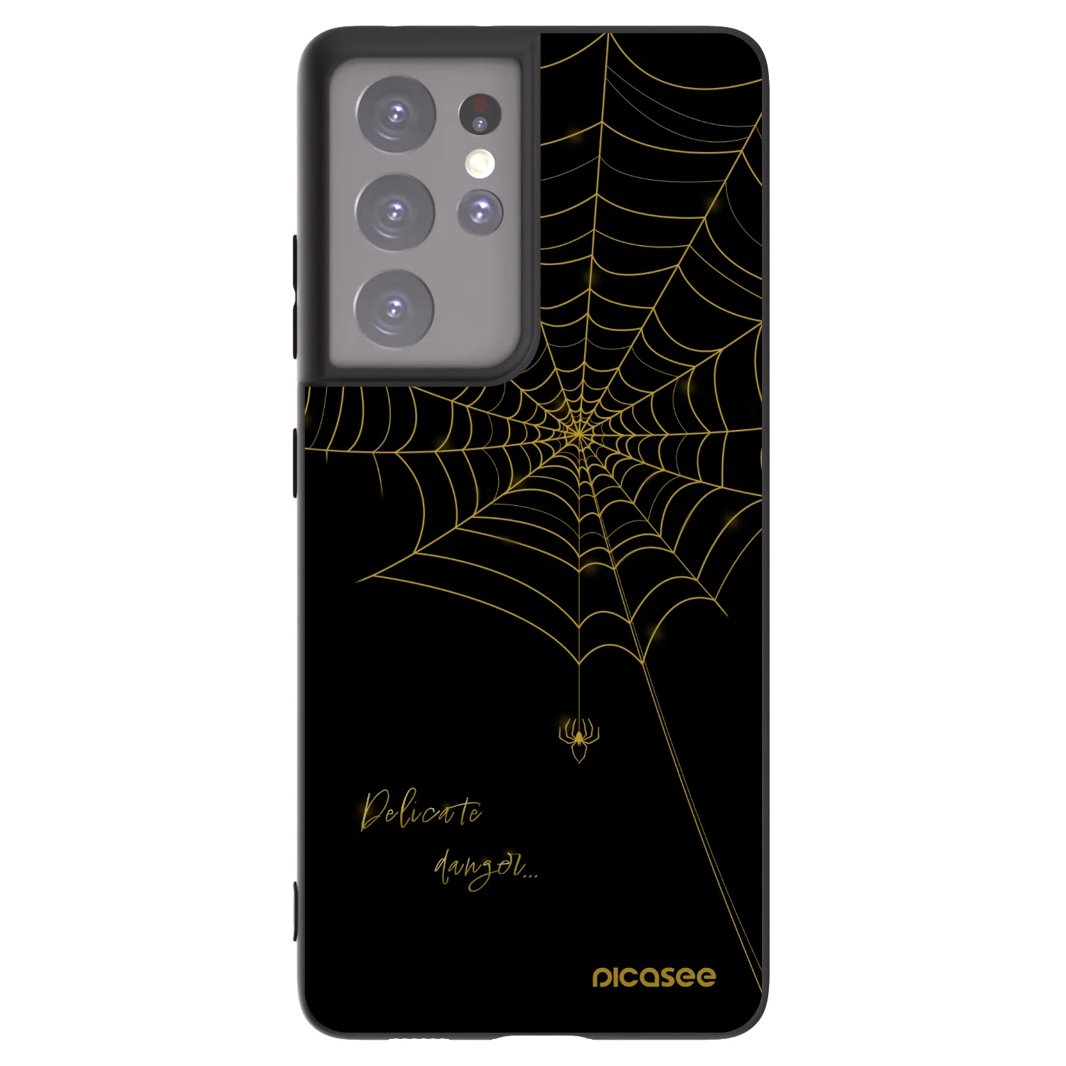 Picasee crna silikonska maskica za Samsung Galaxy S21 Ultra 5G G998B - Delicate danger