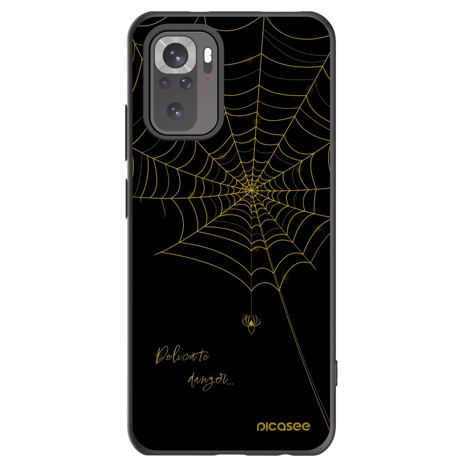 Picasee crna silikonska maskica za Xiaomi Redmi Note 10S - Delicate danger