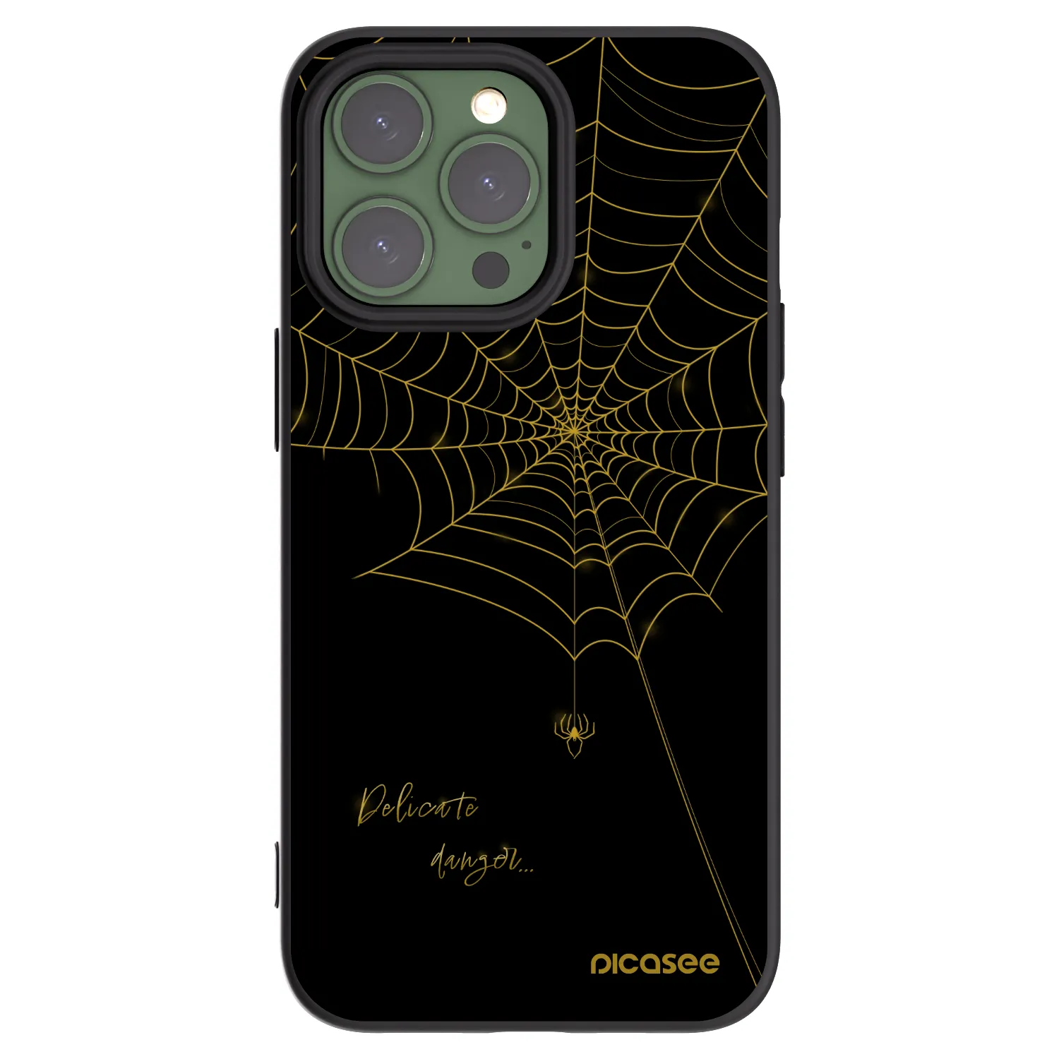 Picasee crna silikonska maskica za Apple iPhone 13 Pro - Delicate danger