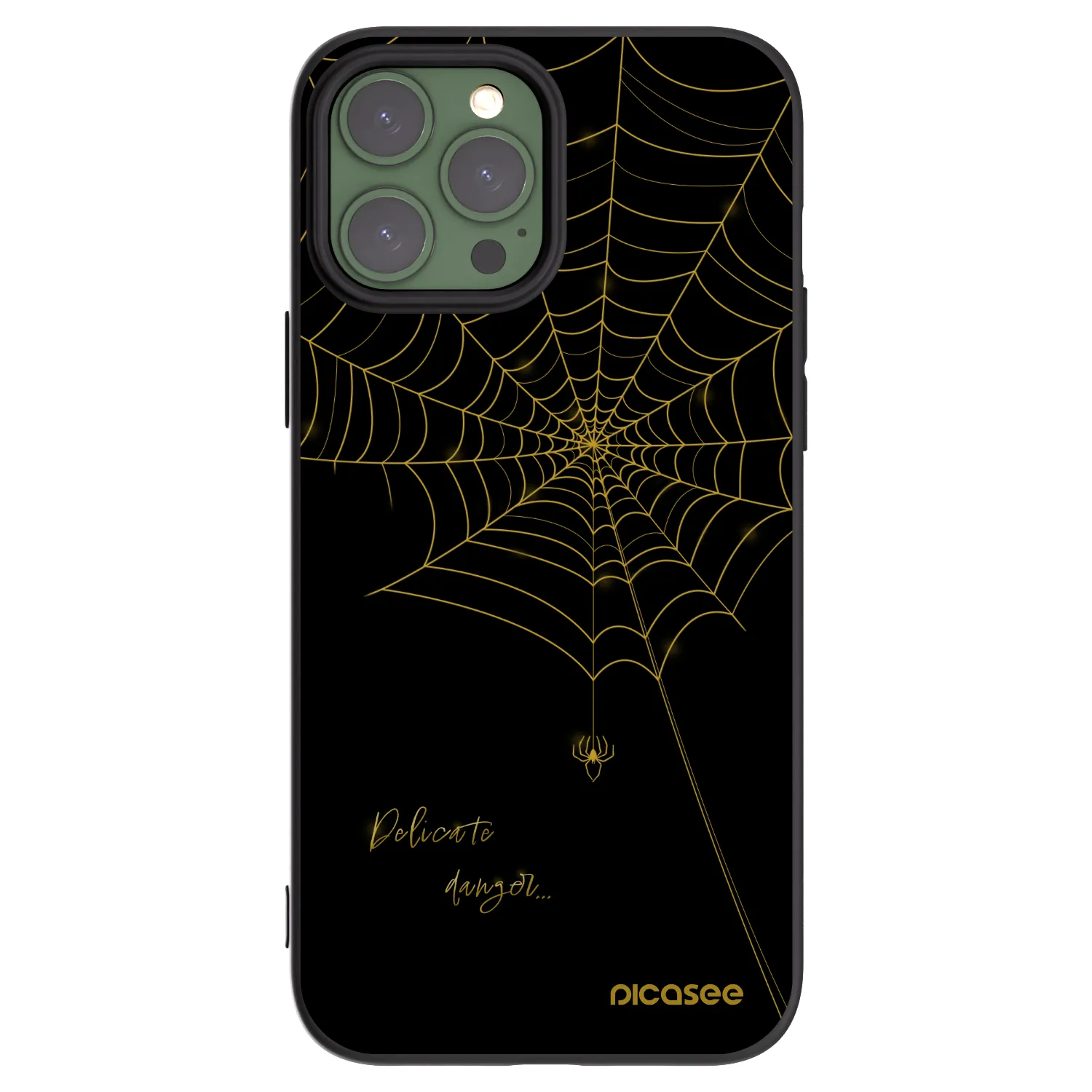 Picasee crna silikonska maskica za Apple iPhone 13 Pro Max - Delicate danger