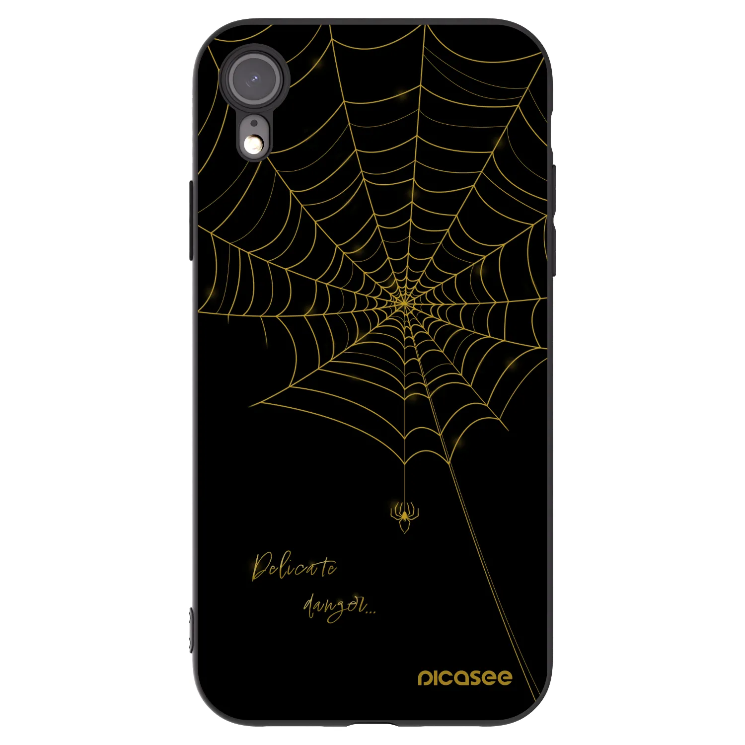 Picasee crna silikonska maskica za Apple iPhone XR - Delicate danger