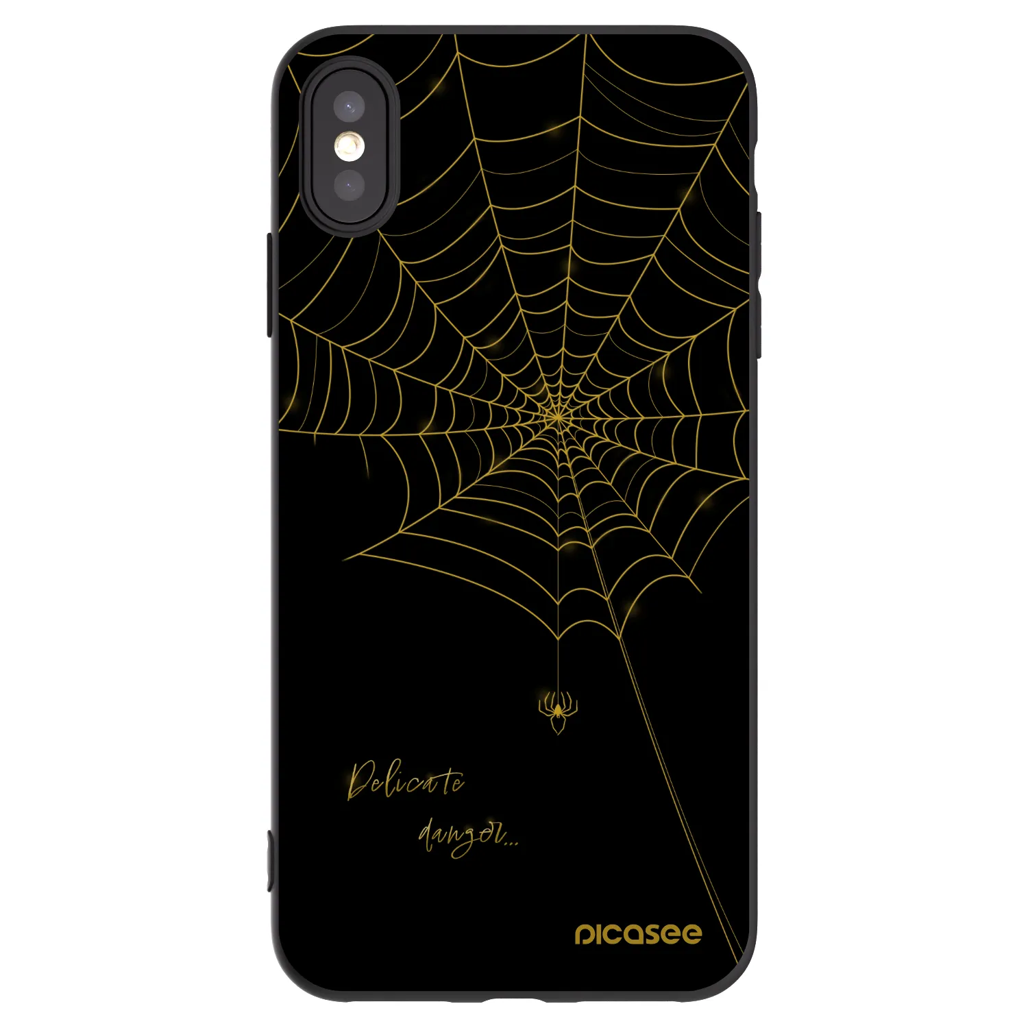 Picasee crna silikonska maskica za Apple iPhone XS Max - Delicate danger