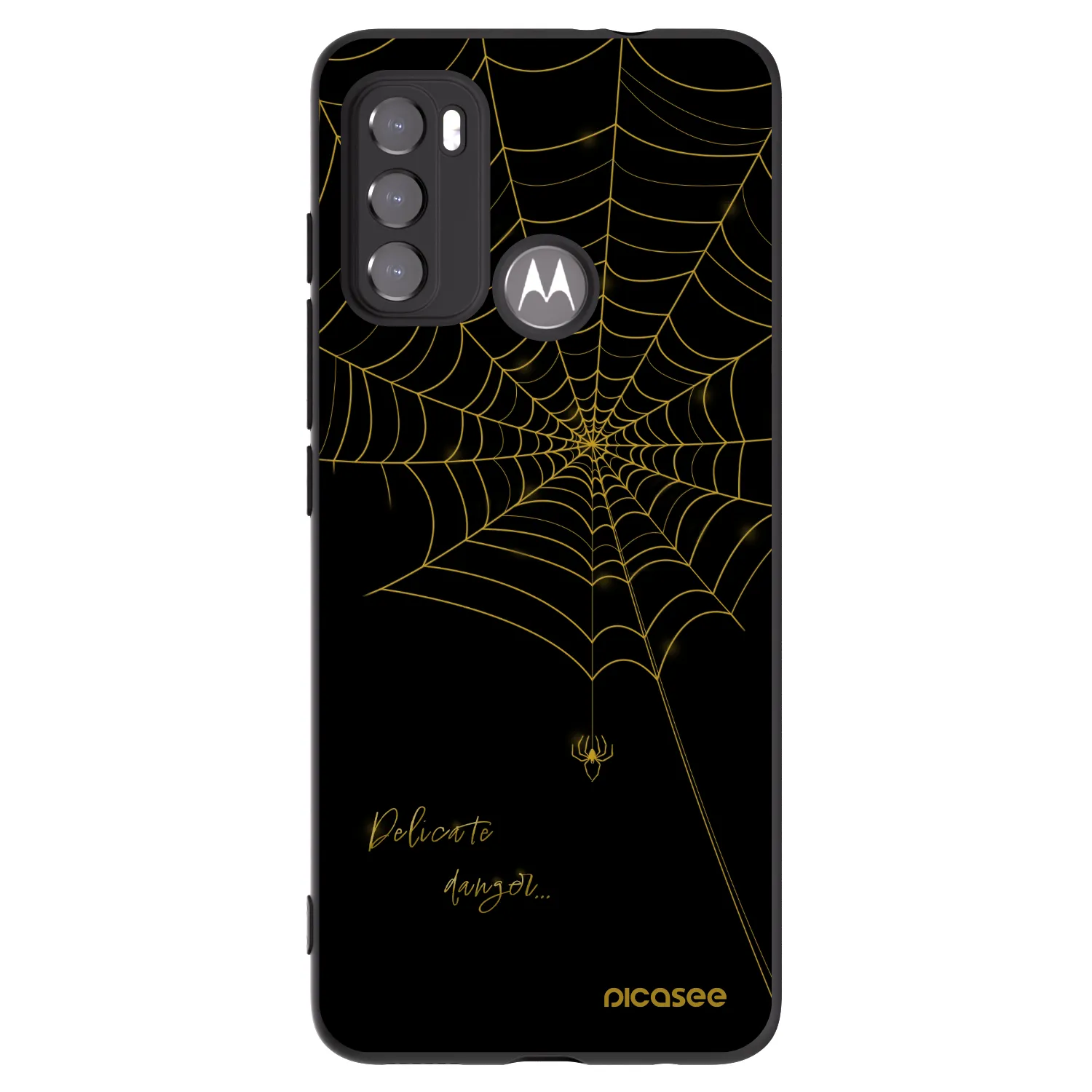 Picasee crna silikonska maskica za Motorola Moto G60 - Delicate danger