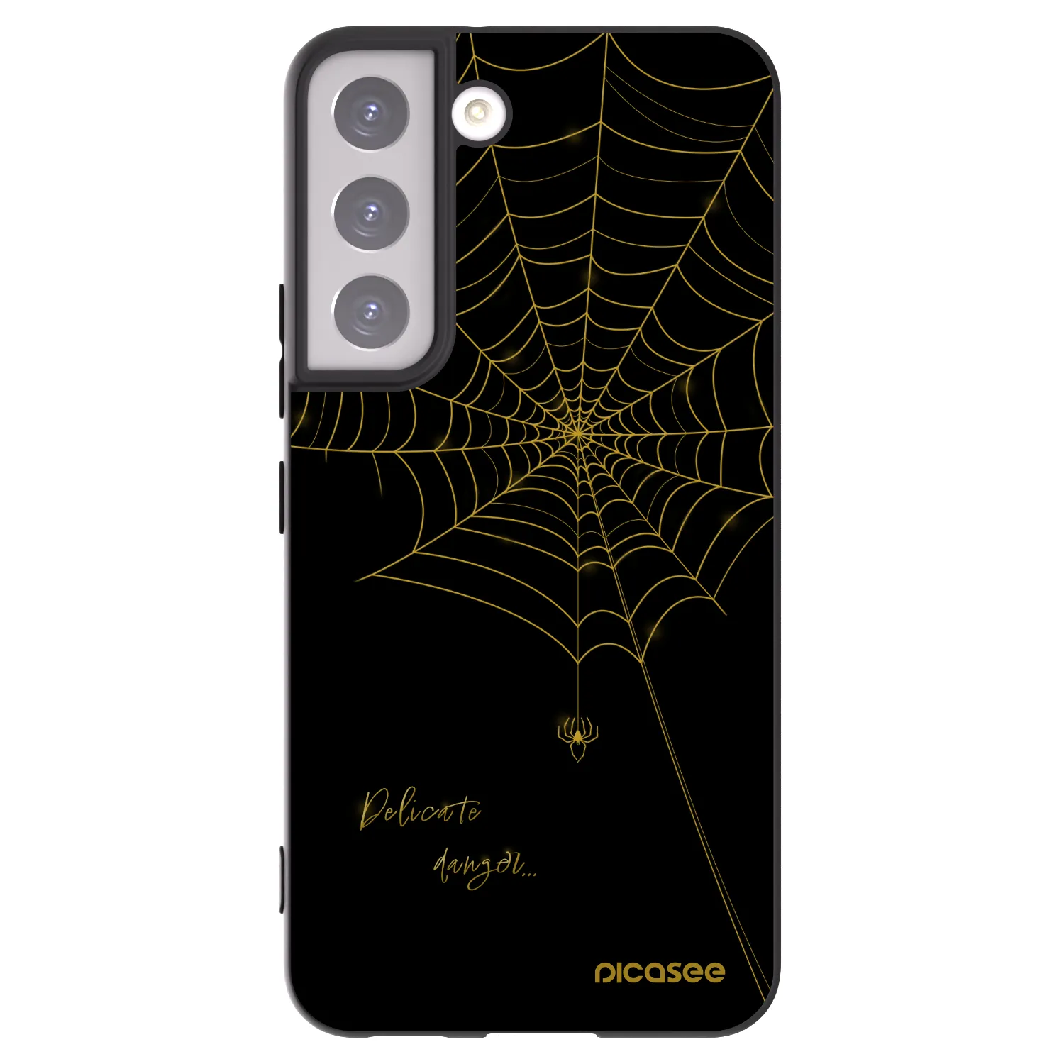 Picasee crna silikonska maskica za Samsung Galaxy S22 5G - Delicate danger