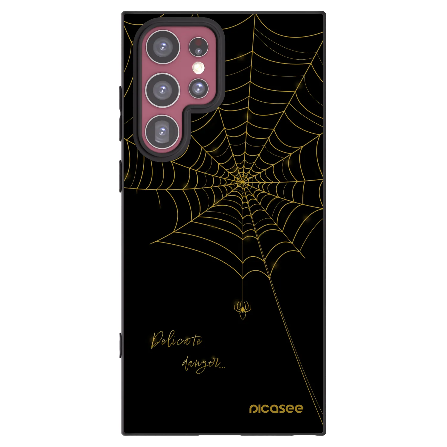 Picasee crna silikonska maskica za Samsung Galaxy S22 Ultra 5G - Delicate danger