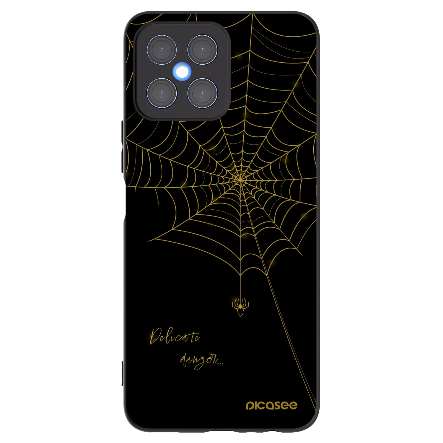 Picasee crna silikonska maskica za Honor X8 4G - Delicate danger