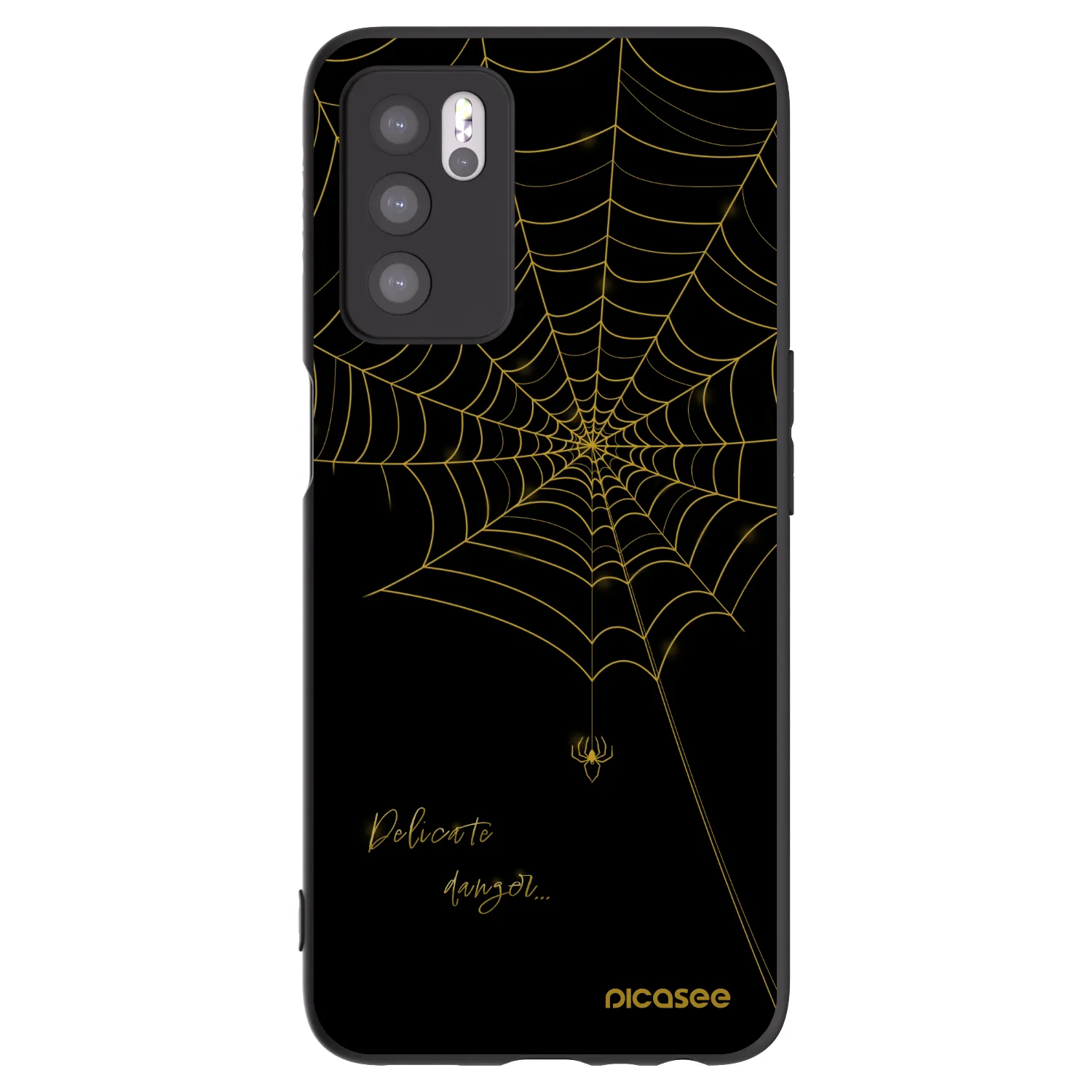 Picasee crna silikonska maskica za OPPO A16 - Delicate danger