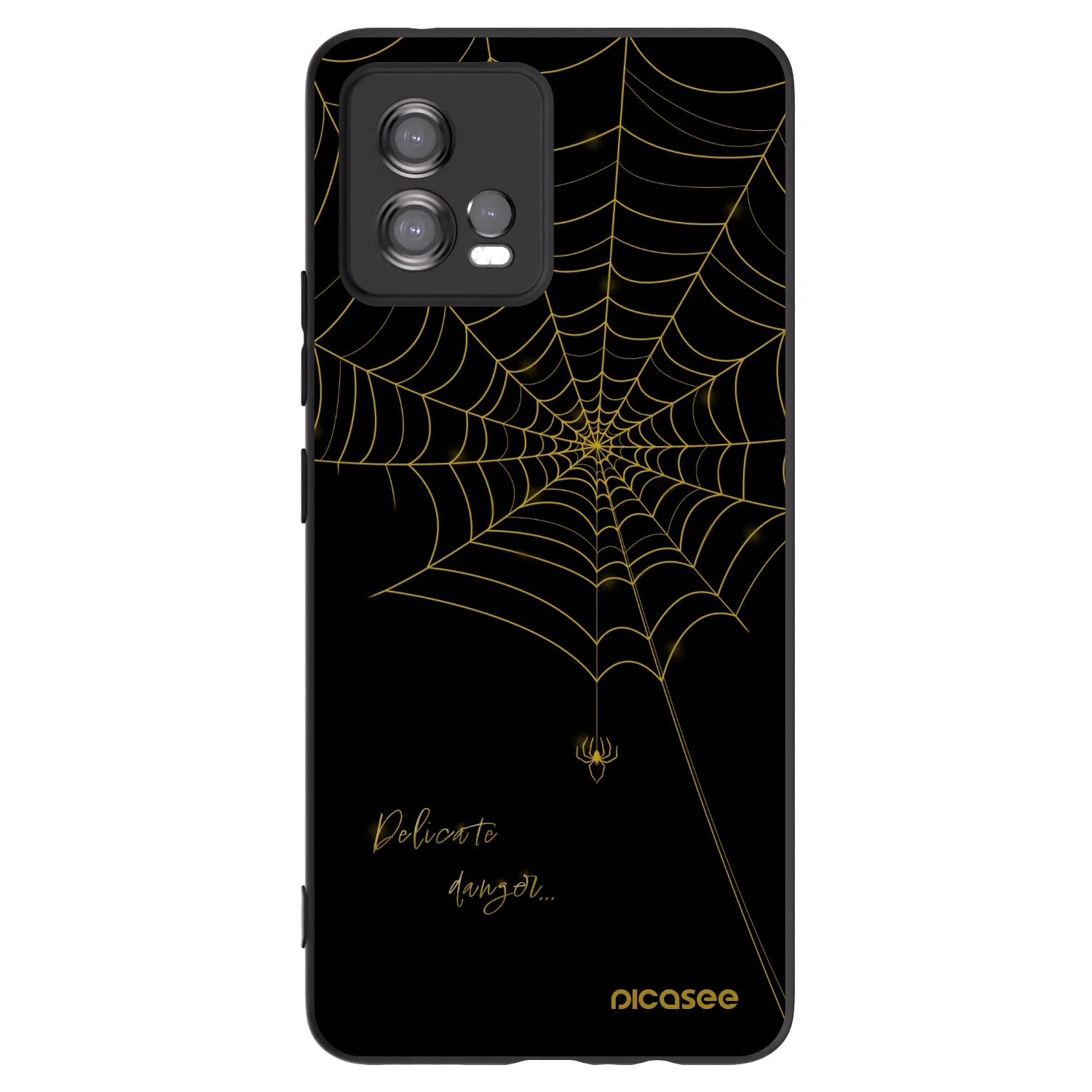 Picasee crna silikonska maskica za Motorola Moto G72 - Delicate danger