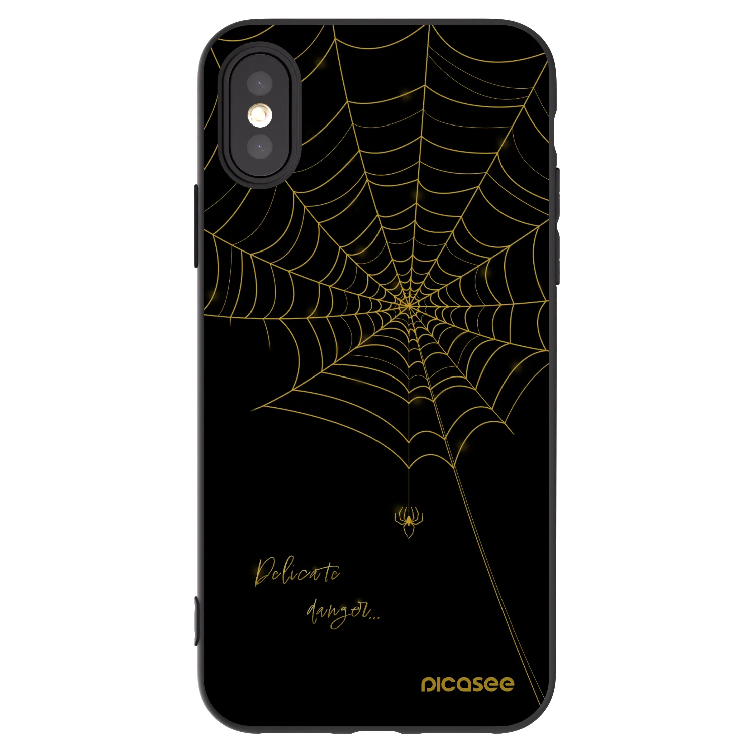 Picasee crna silikonska maskica za Apple iPhone X/XS - Delicate danger