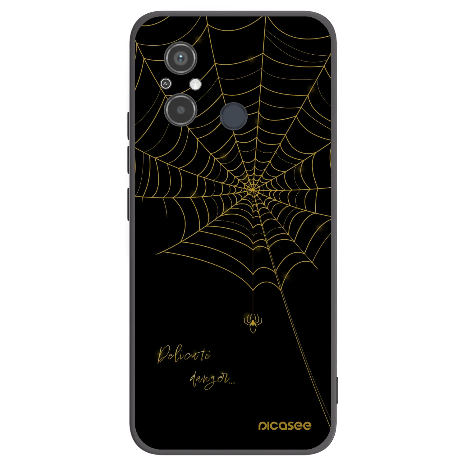 Picasee crna silikonska maskica za Xiaomi Redmi 12C - Delicate danger