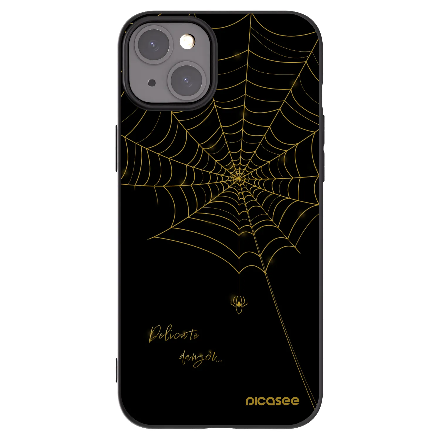 Picasee crna silikonska maskica za Apple iPhone 15 Plus - Delicate danger