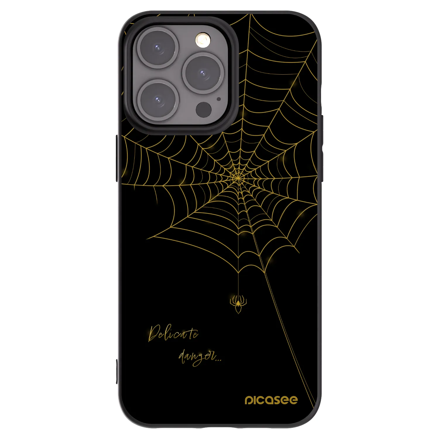 Picasee crna silikonska maskica za Apple iPhone 15 Pro Max - Delicate danger